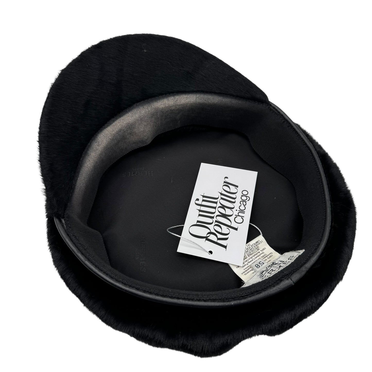 Hermes Black Ponyhair Newsboy Hat - Outfit Repeater