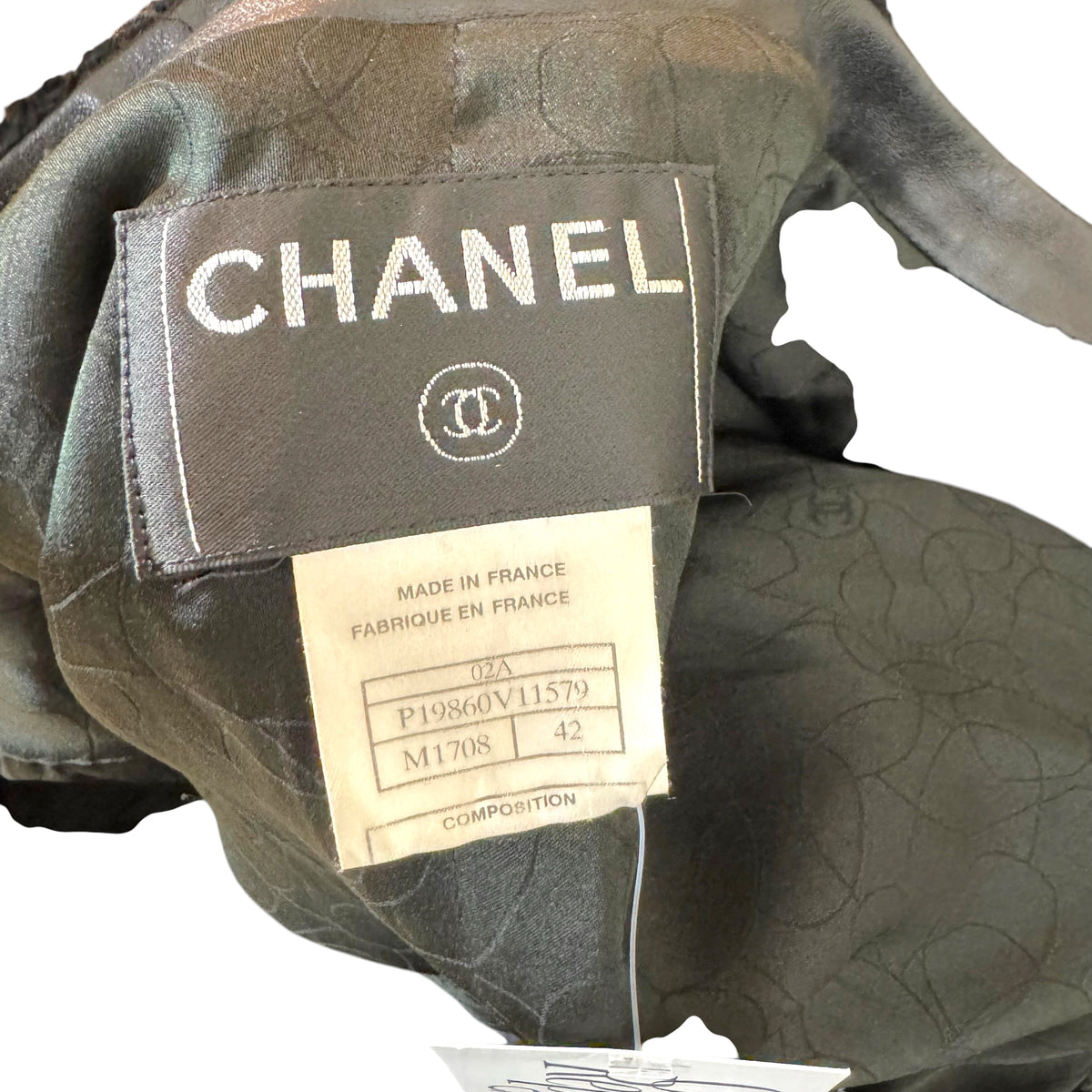 Chanel Autumn 2003 Black & Gray Sequin Embellished Tweed Jacket