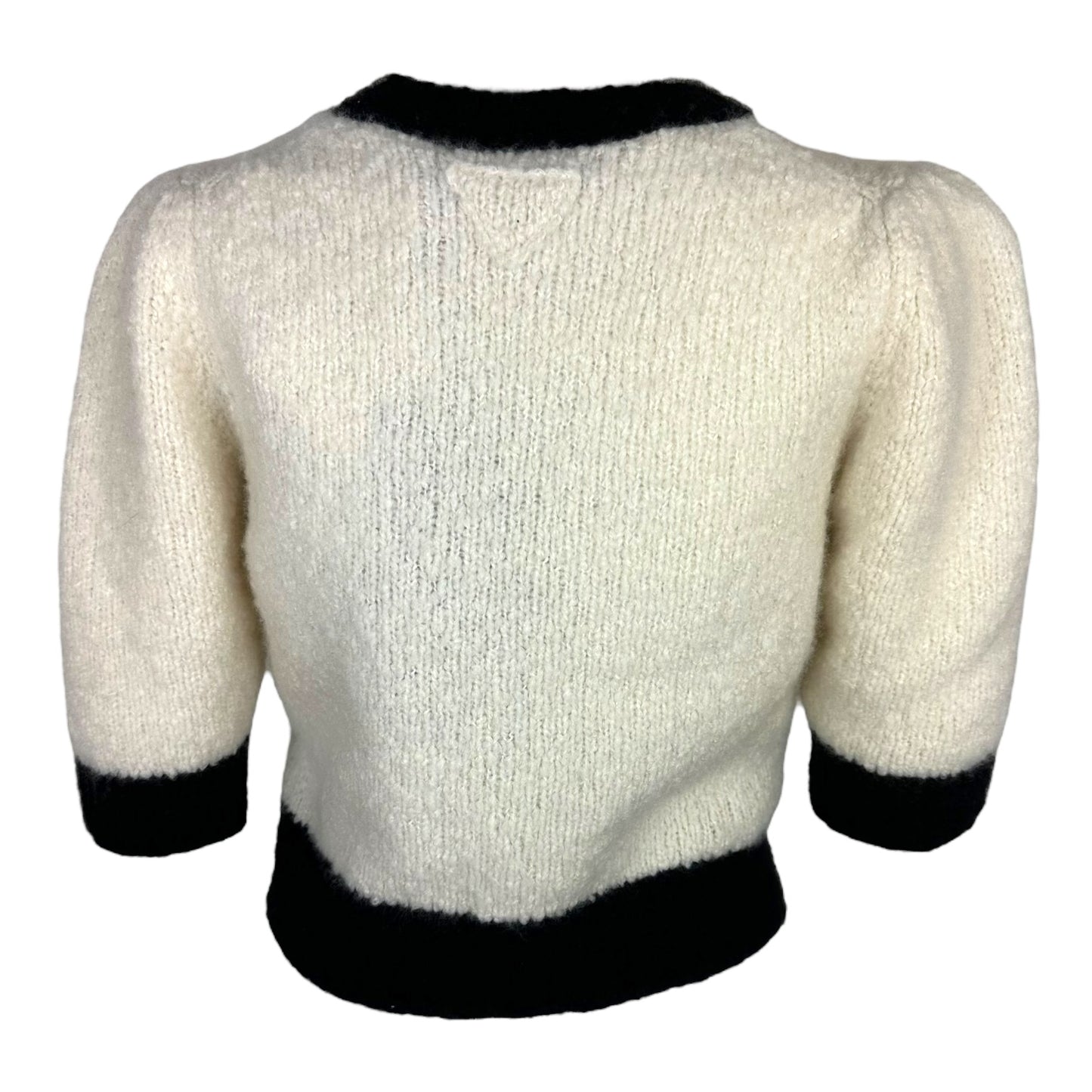 Prada 2023 Black & White Cropped Logo Knit Top NEW
