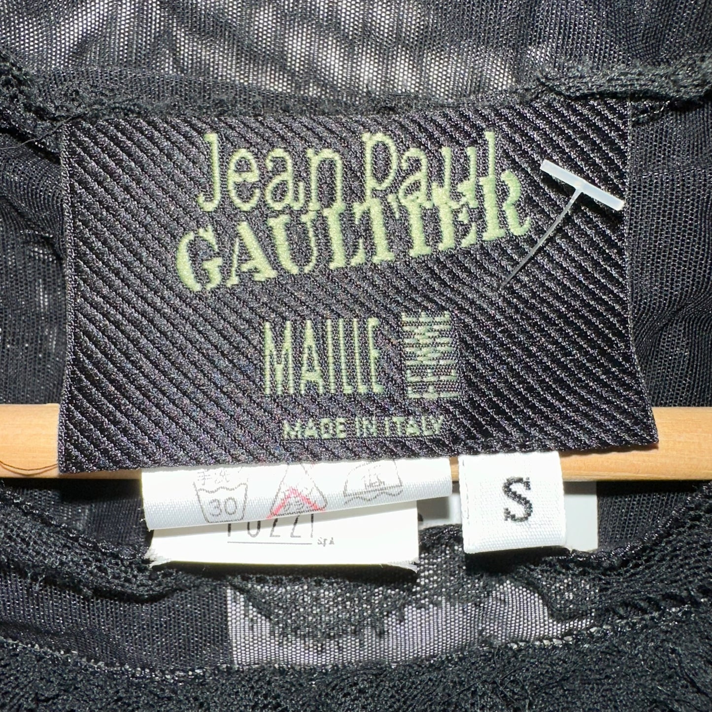 Jean Paul Gaultier Black Mesh Logo Tank