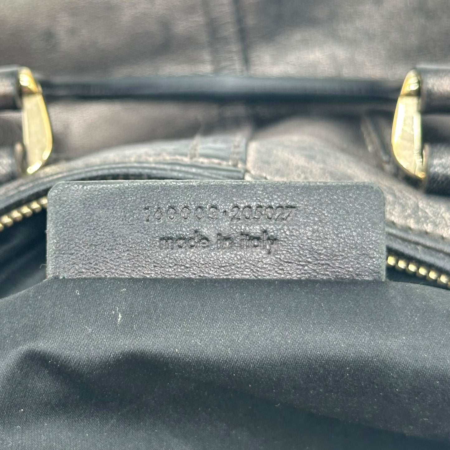 Yves Saint Laurent Rive Gauche Embroidered Metallic Leather Bowler Bag