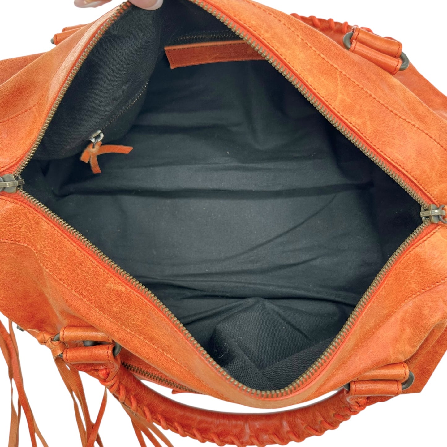 Balenciaga Orange Leather City Twiggy Bag