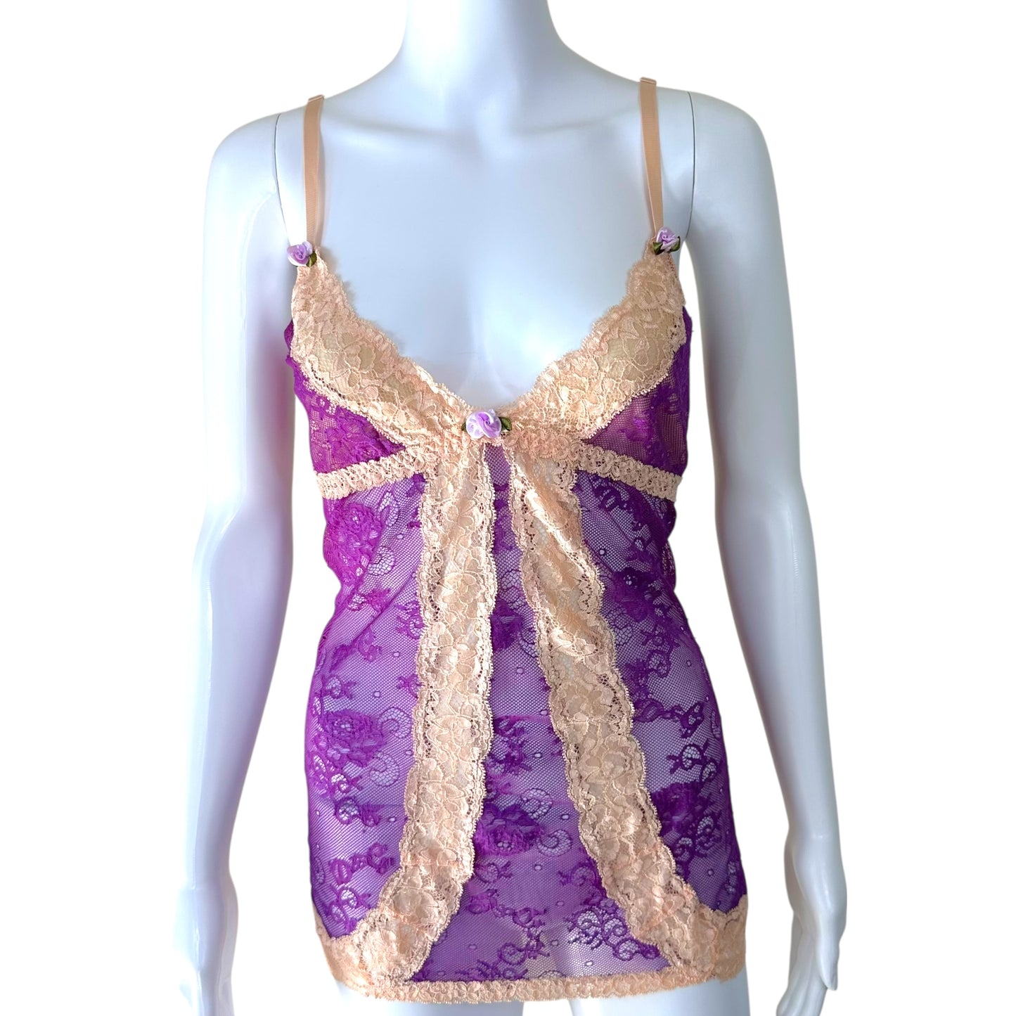 Dolce & Gabbana Underwear Pink & Purple Lace Babydoll Cami