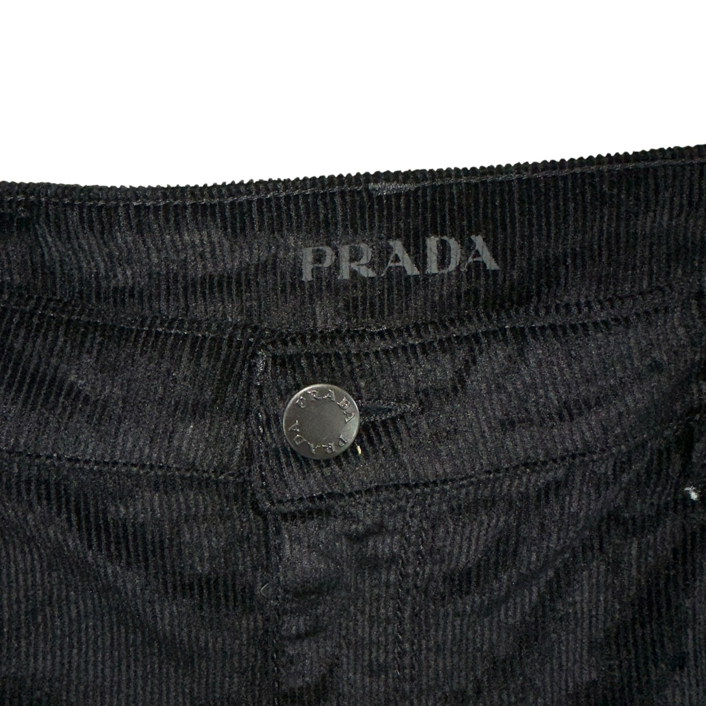 Prada Black Corduroy Mini Skirt