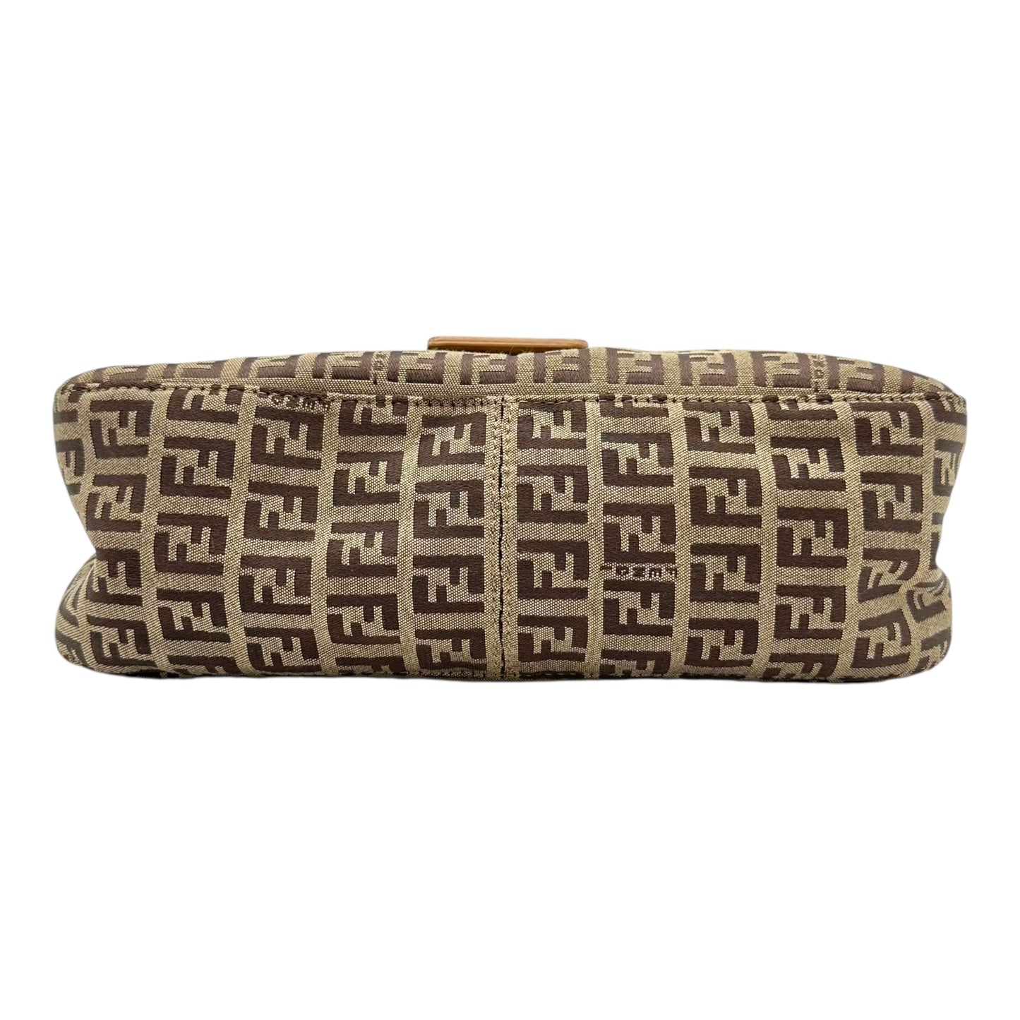 Fendi Tan Zucchio Fold-Over Baguette Bag