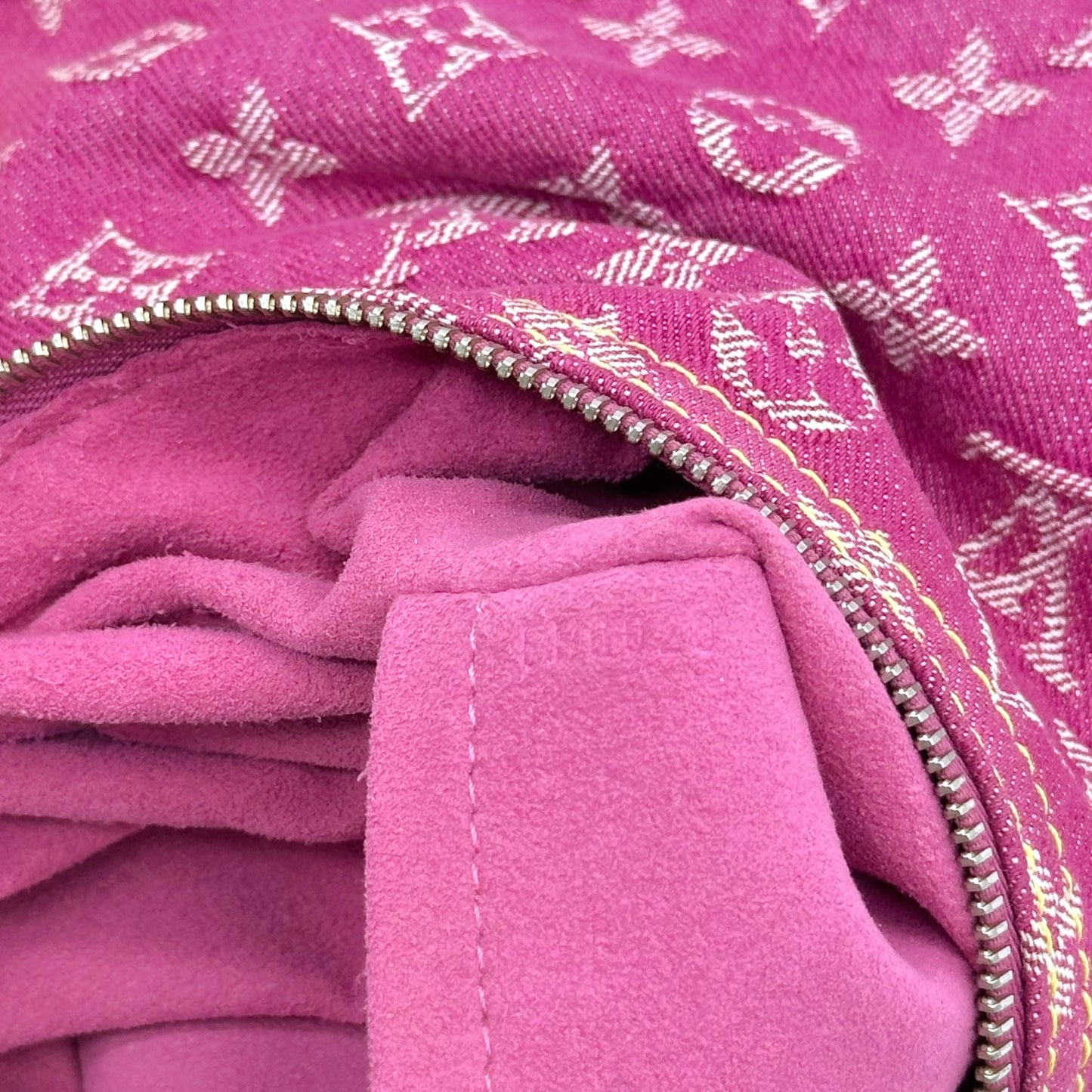 Louis Vuitton Pink Denim Monogram Baggy PM Bag