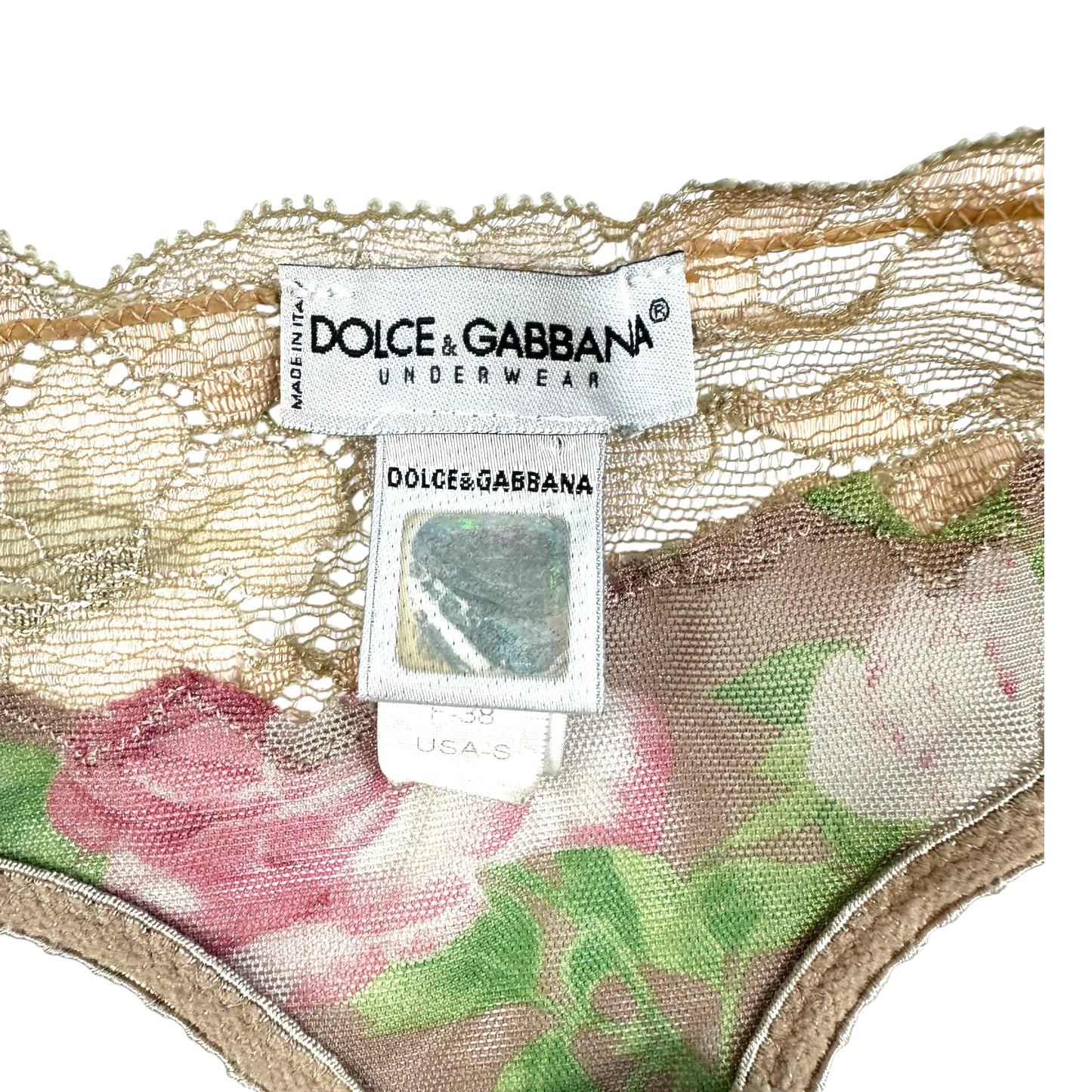Dolce & Gabbana Floral Mesh Bustier & Thong Set