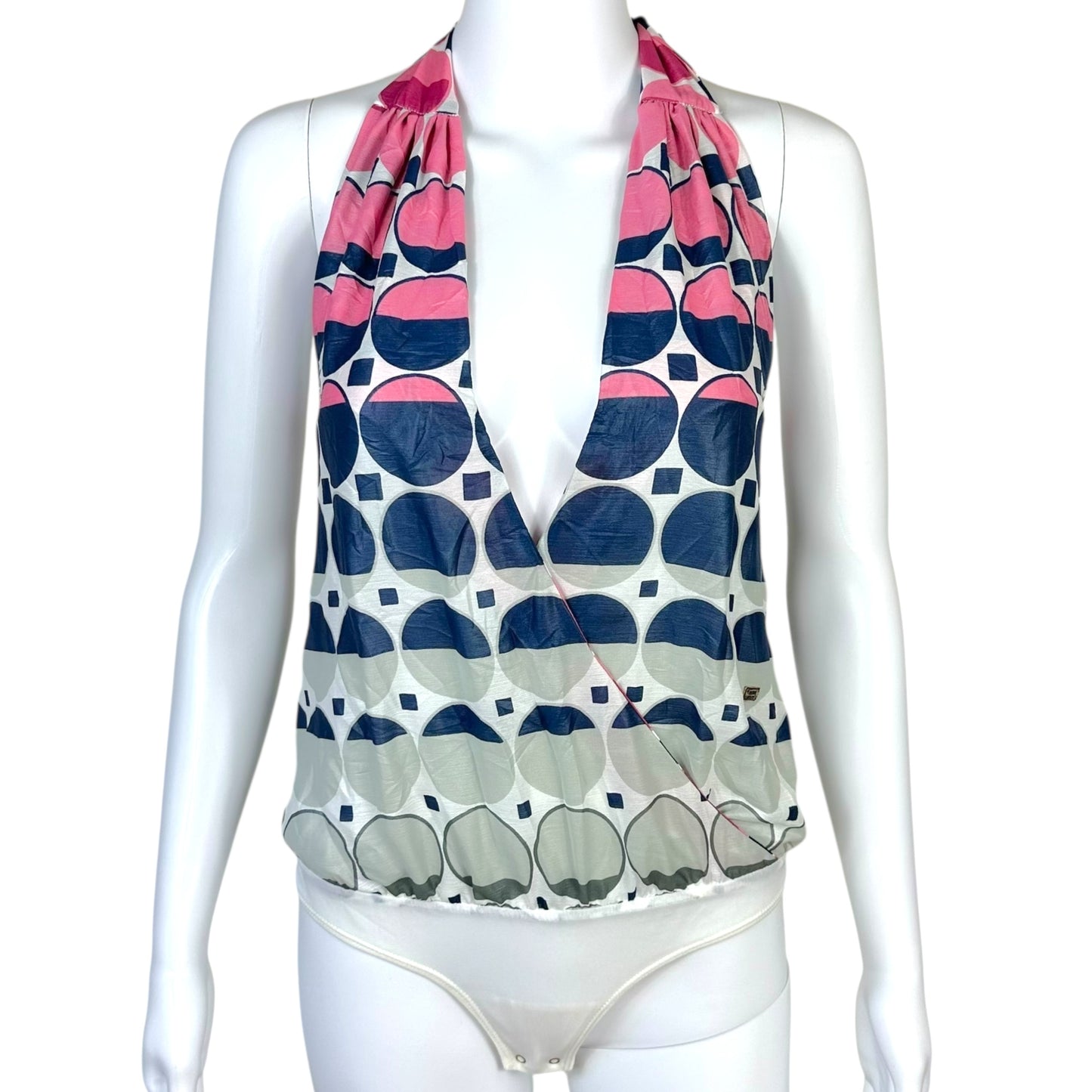 Miss Sixty Polka Dot Print Halter Bodysuit