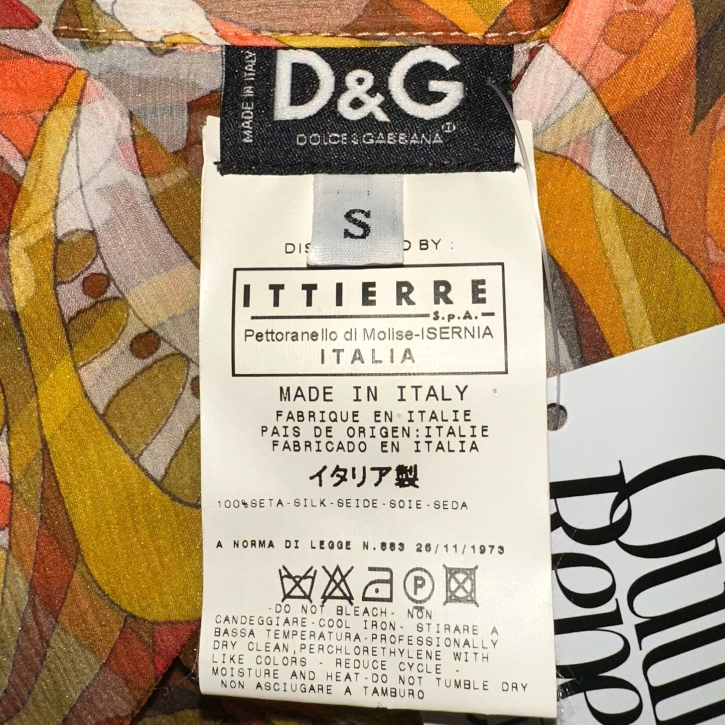 D&G Dolce & Gabbana Sheer Pink & Orange Silk Sleeveless Blouse