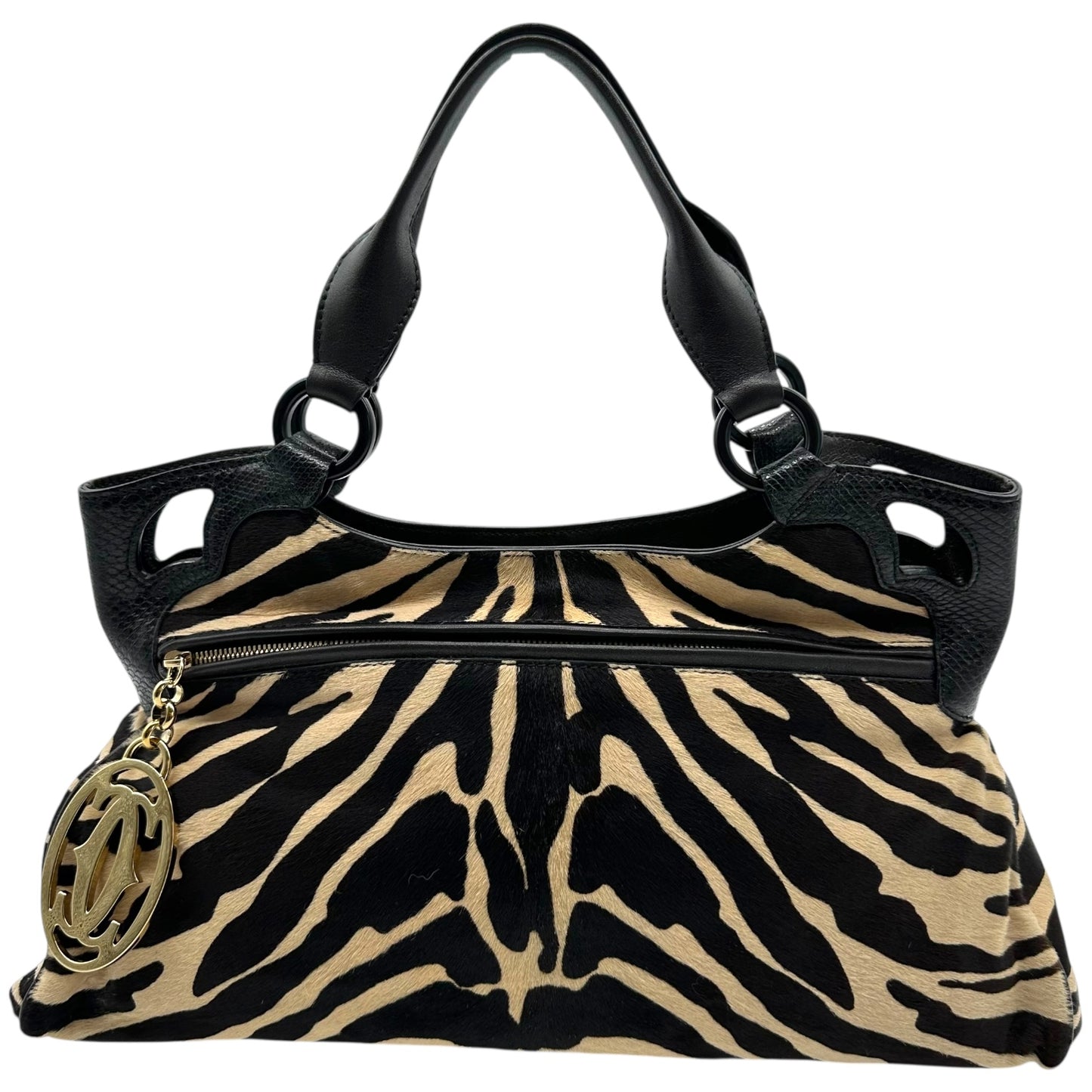 Cartier Zebra Print Ponyhair Marcello Shoulder Bag