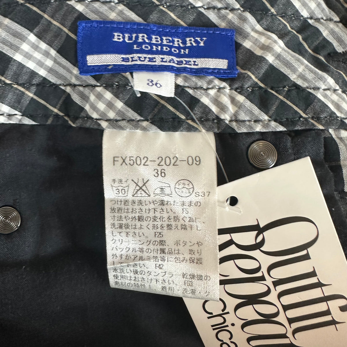 Burberry Black Plaid Mini Skirt No Pleat