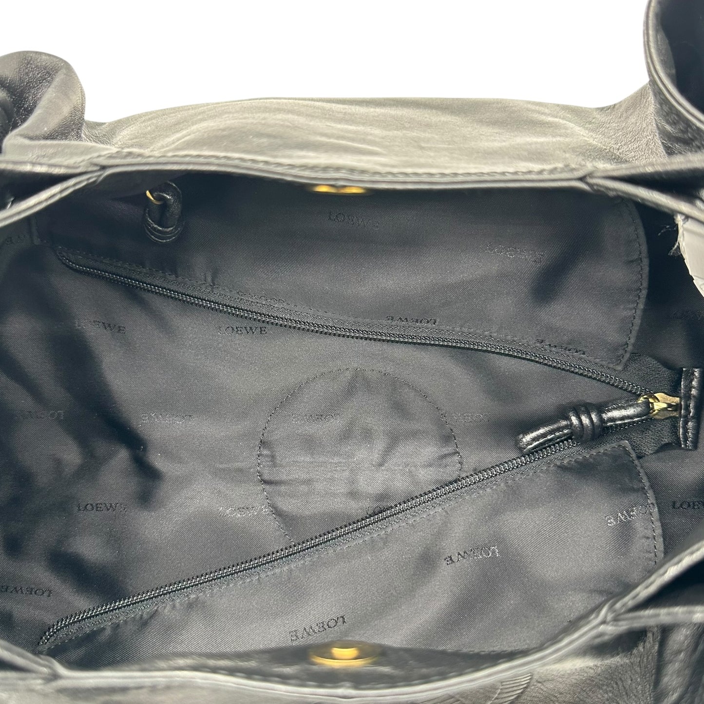 Loewe Black Logo Aire Hobo Bag