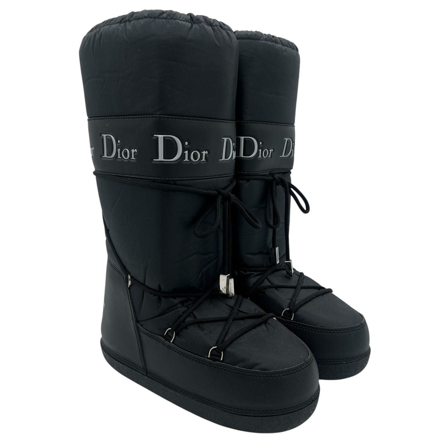 Christian Dior Black Logo Moon Boots