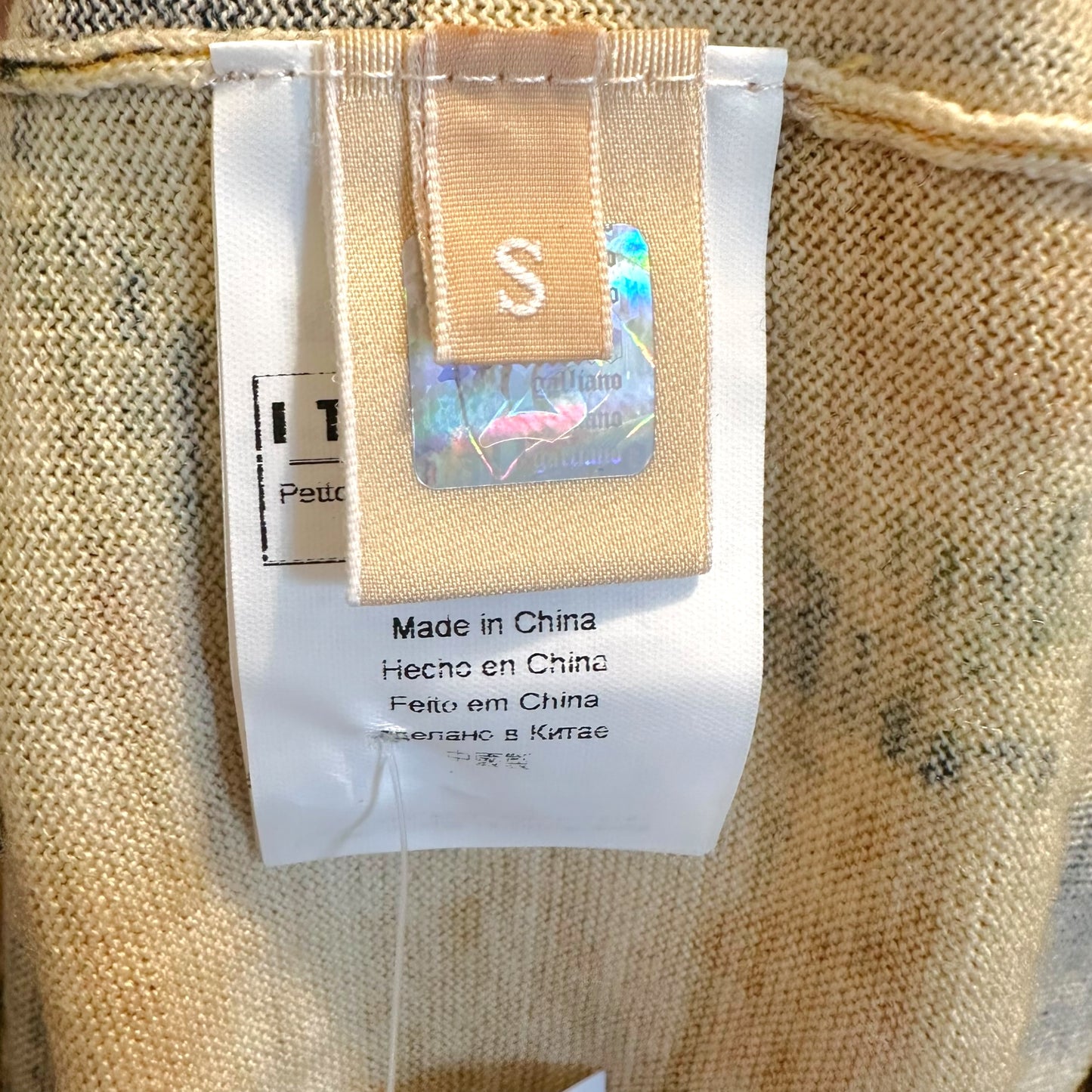 Galliano Yellow & Black Gazette Printed Cashmere Tank NEW