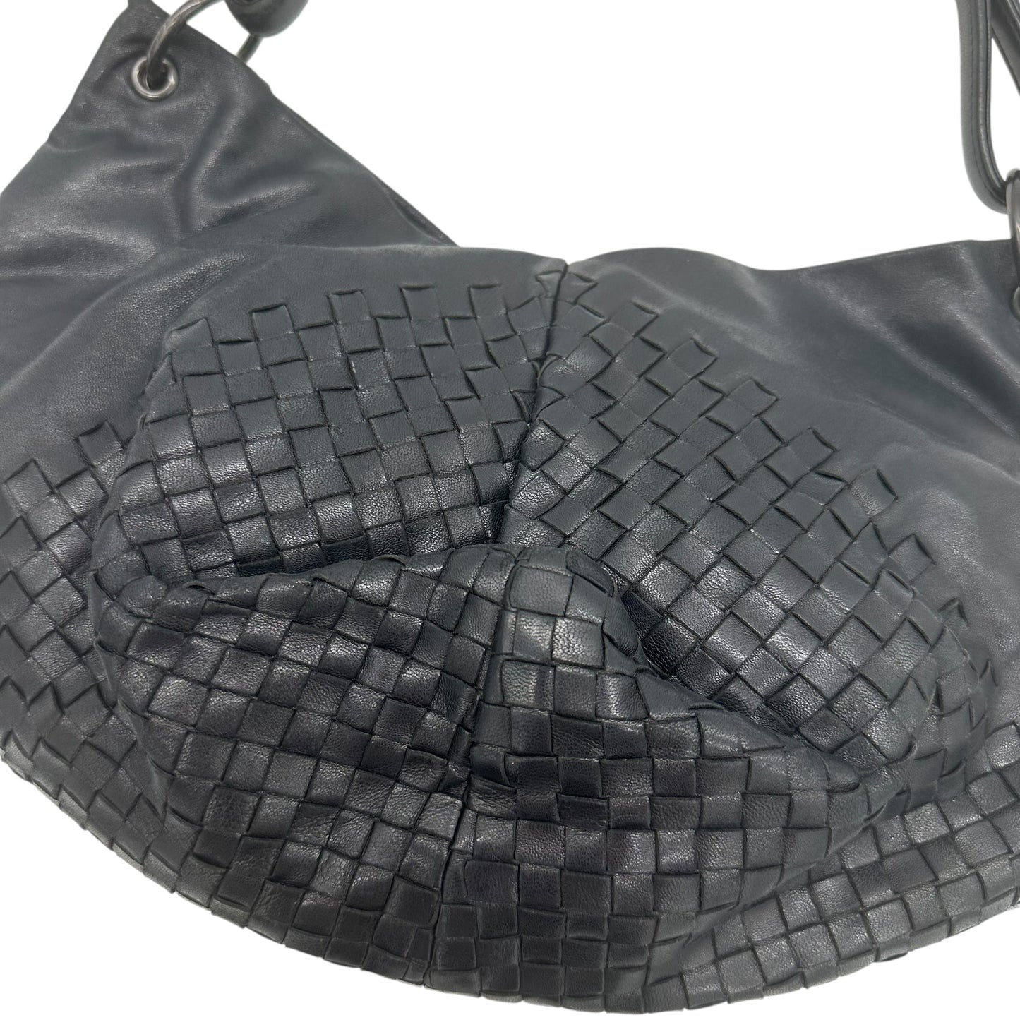 Bottega Veneta Black Intrecciato Slouchy Shoulder Bag