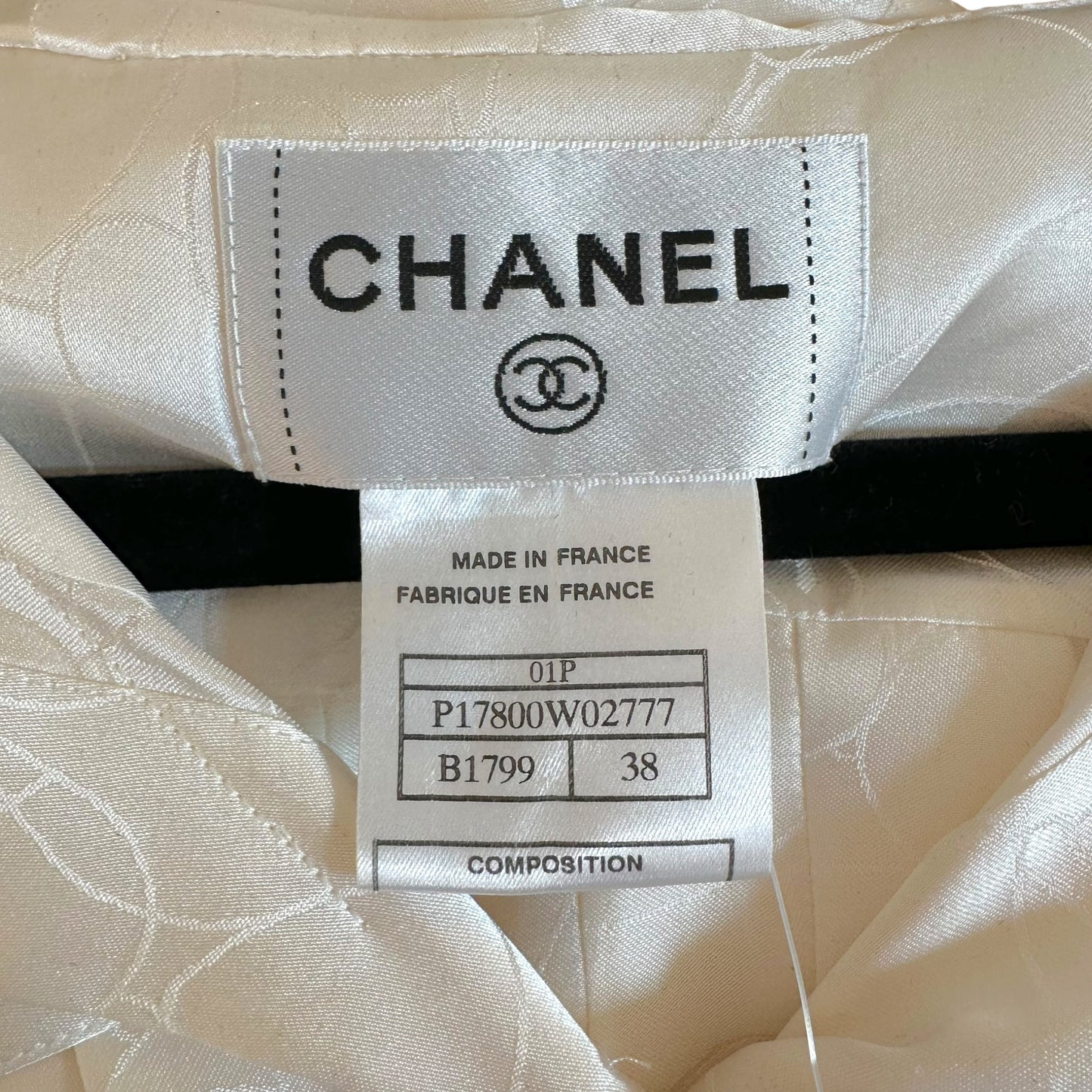 Chanel Spring 2001 Camellia White Silk Hooded Blouse