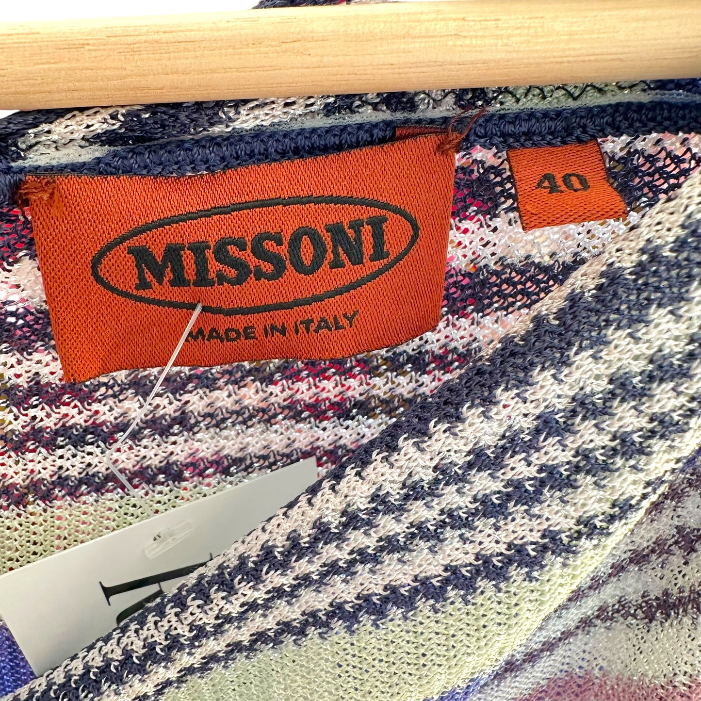 Missoni Blue & Purple Striped Knit Blouse Top