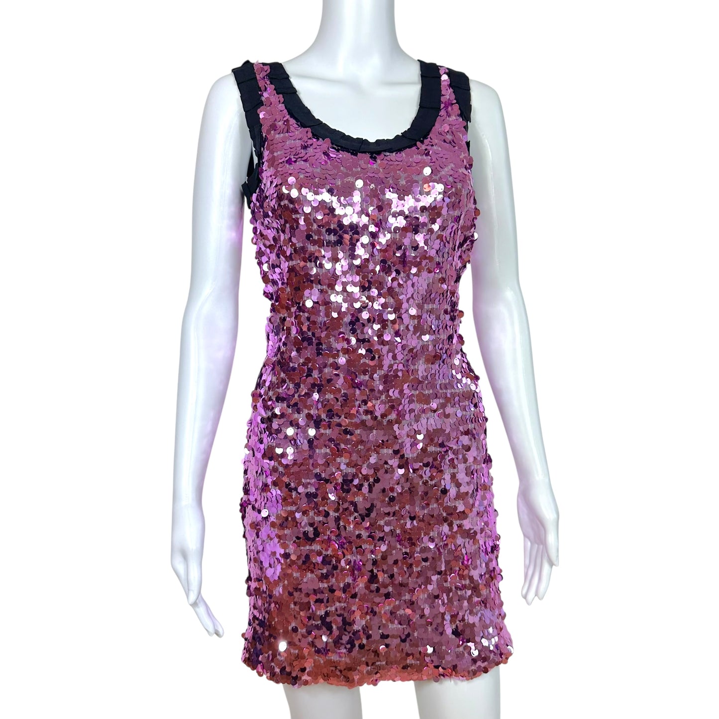 D&G Dolce & Gabbana Purple Sequin Mini Tank Dress