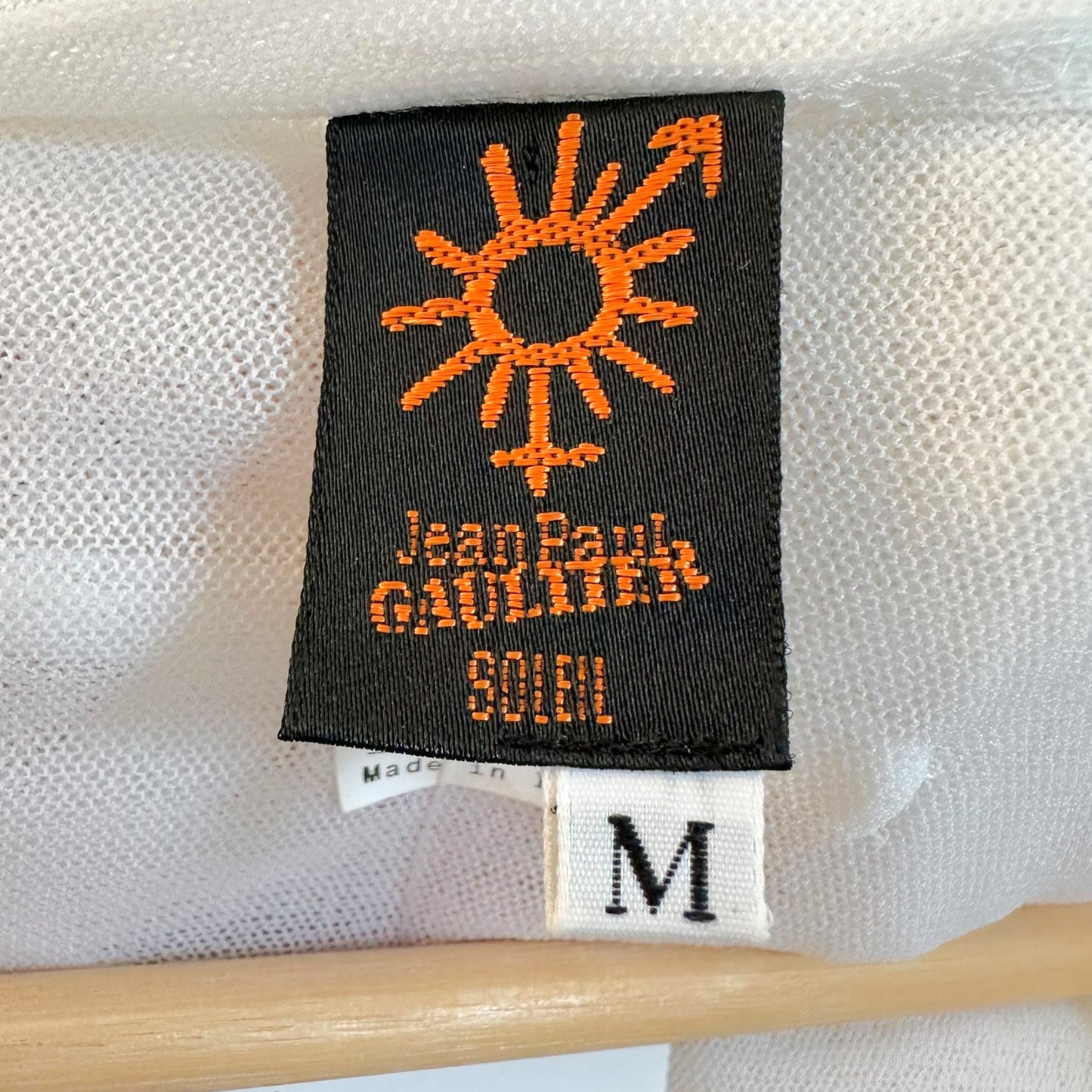 Jean Paul Gaultier Soleil White Mesh Wrap Top