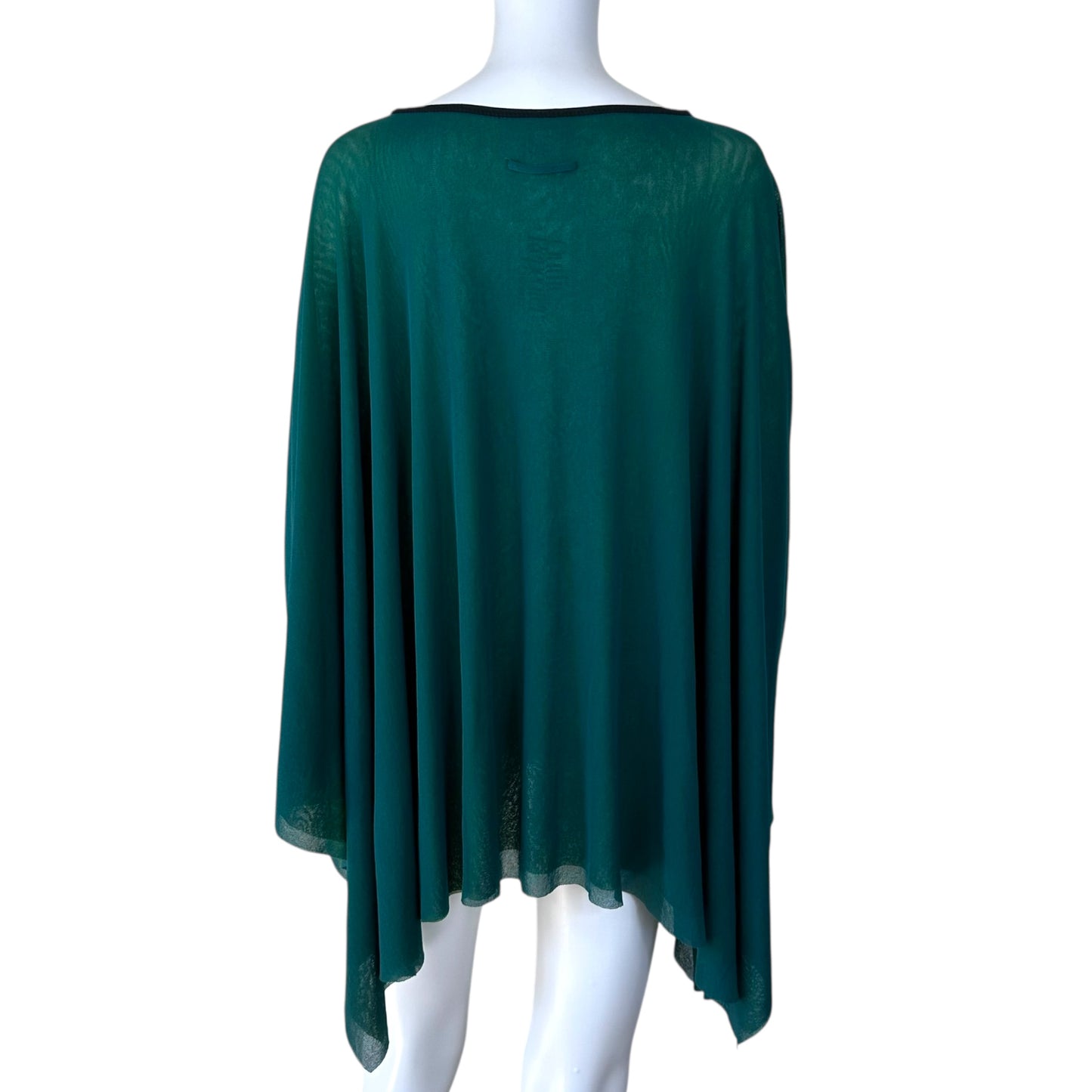 Jean Paul Gaultier Teal & Green Mesh Poncho Top