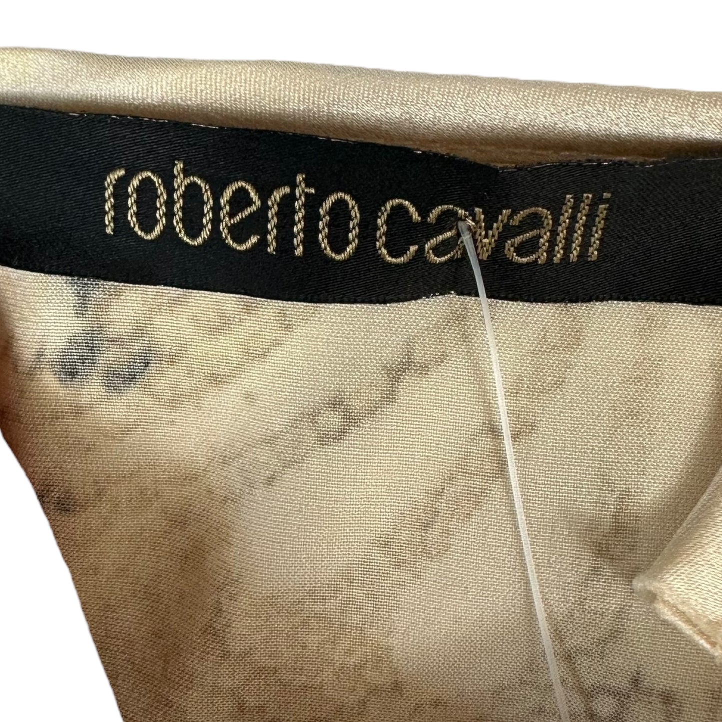 Roberto Cavalli 2006 Leopard & Python Print Lace Trim Silk Cami
