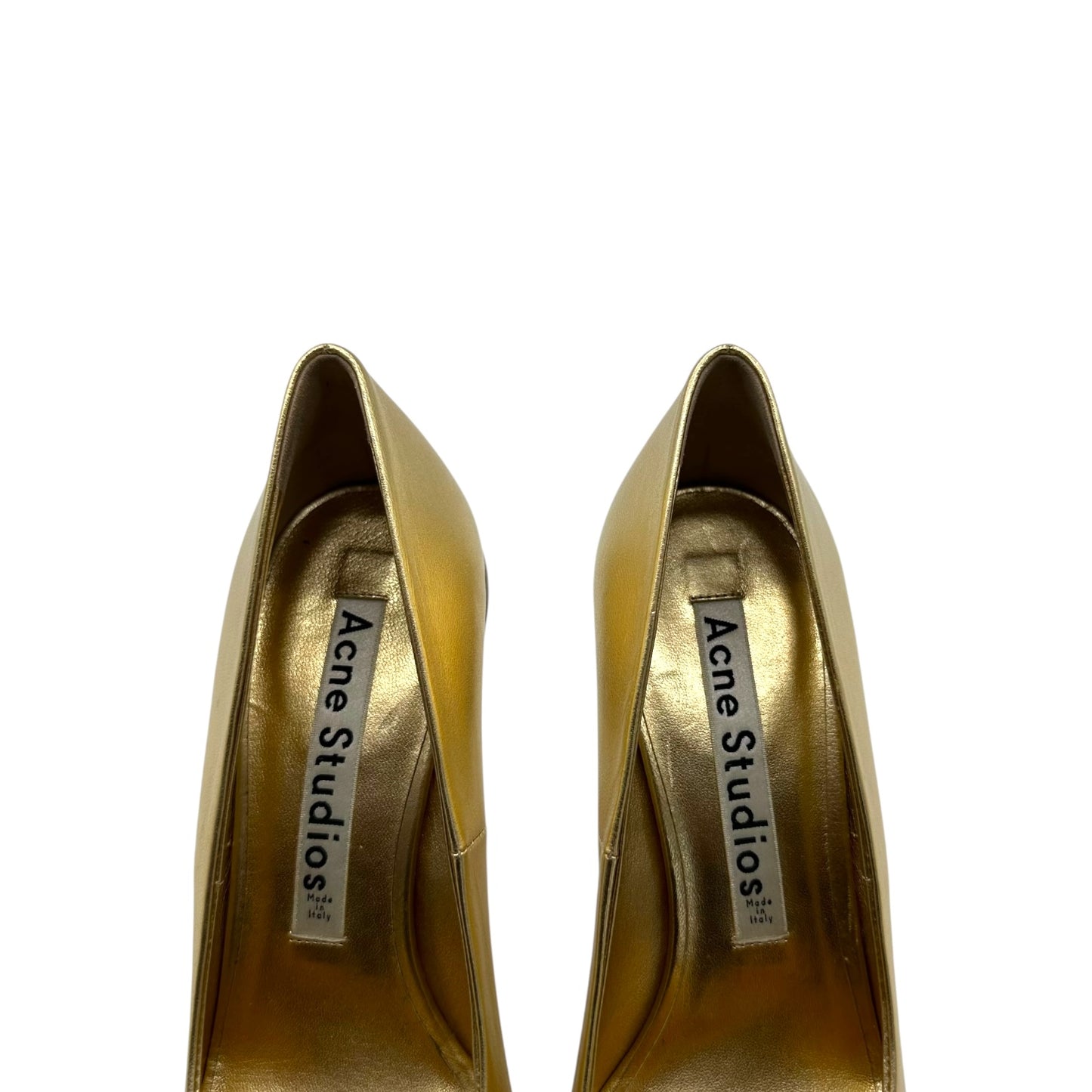 Acne Studios Gold Extended Sole Heels