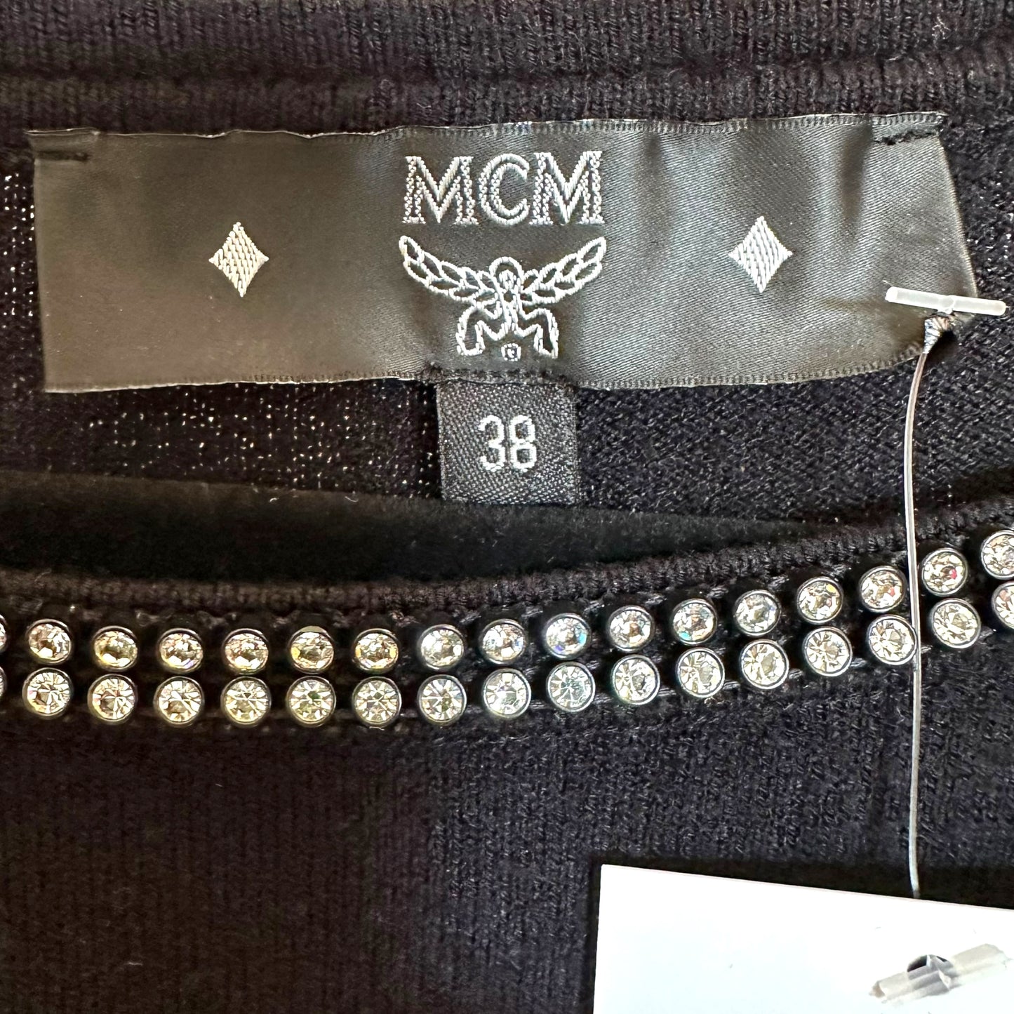 MCM Black Rhinestone Embellished Sweater
