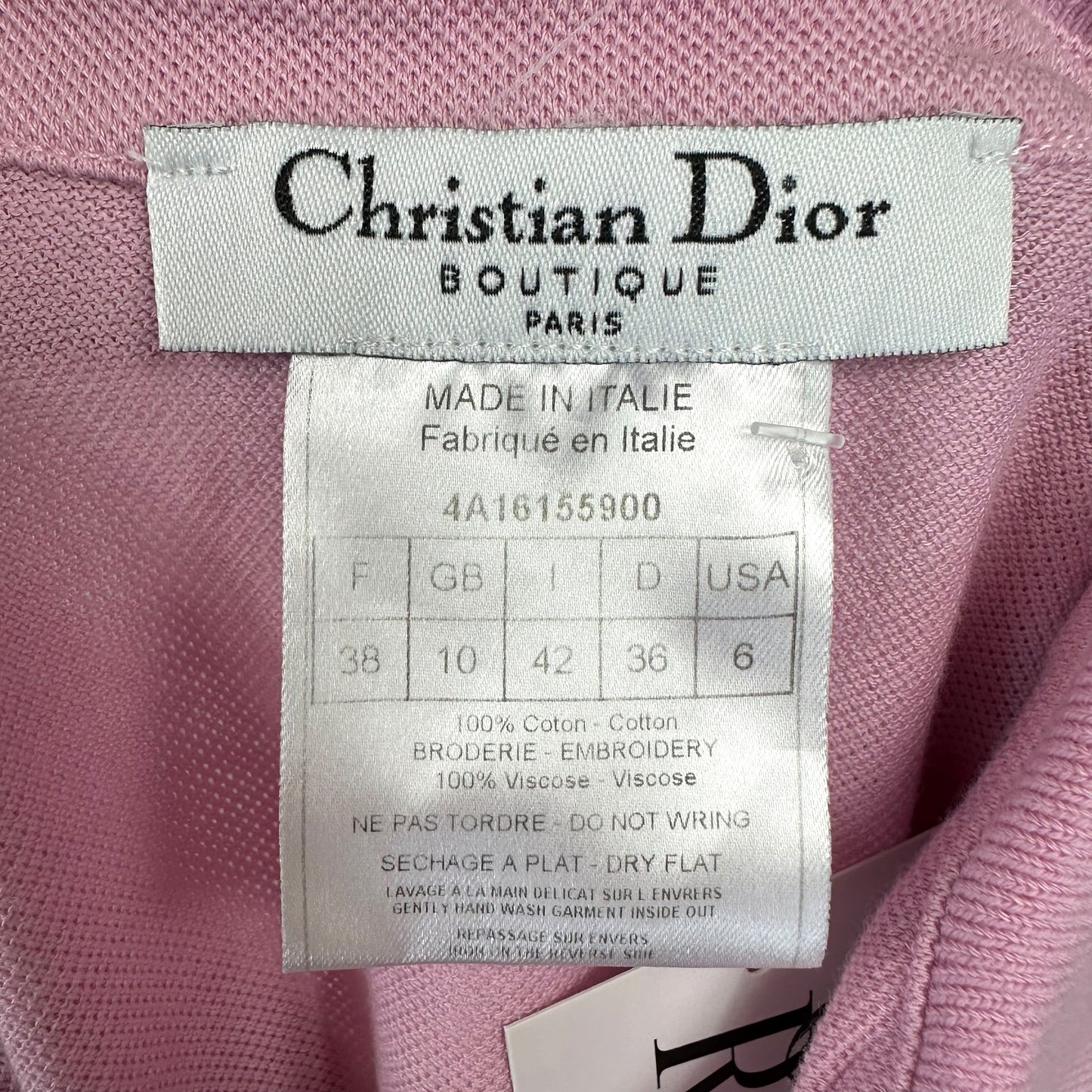 Christian Dior F/W 2004 Light Pink Short Sleeve Logo Polo