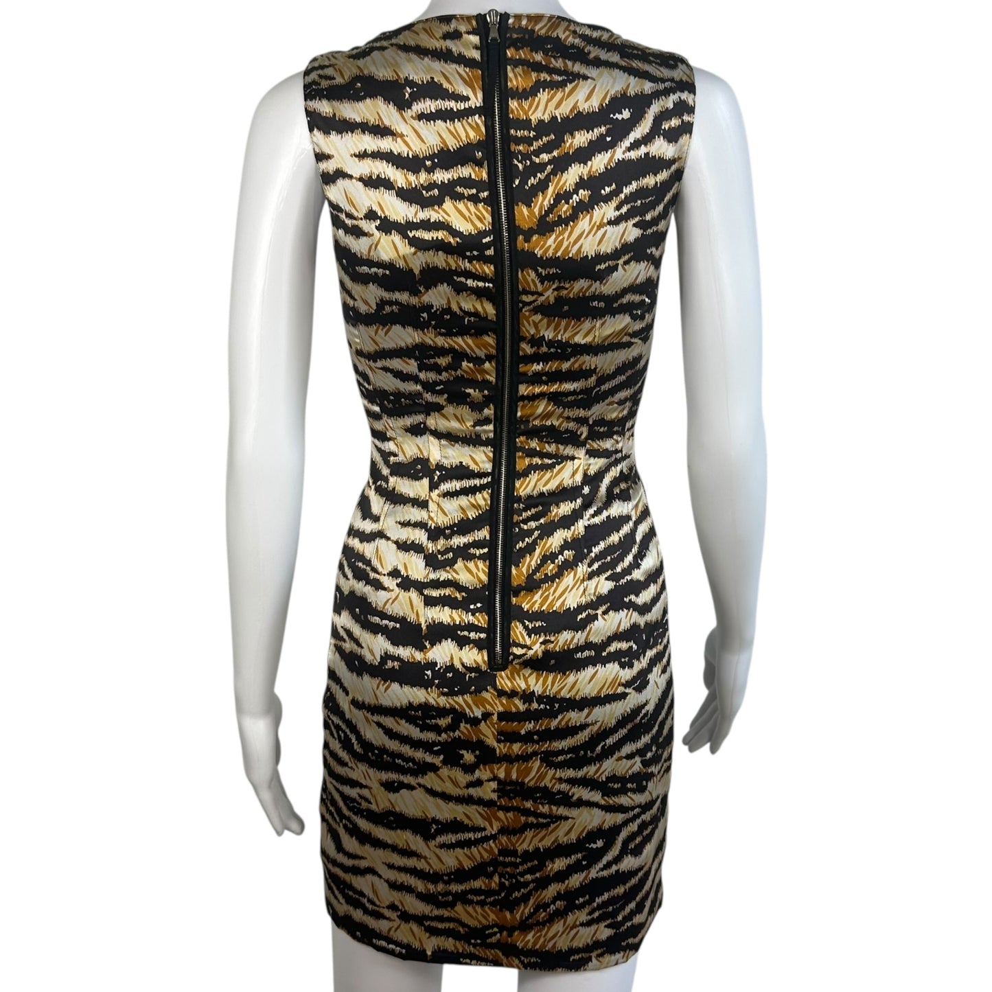 D&G Dolce & Gabbana Tiger Print Silk Mini Dress
