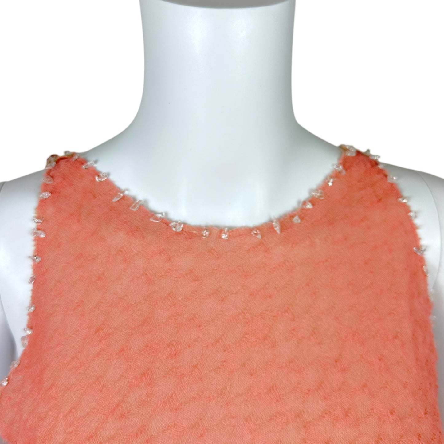 Fendi by Karl Lagerfeld Pink Beaded Knit Tank Blouse NEW