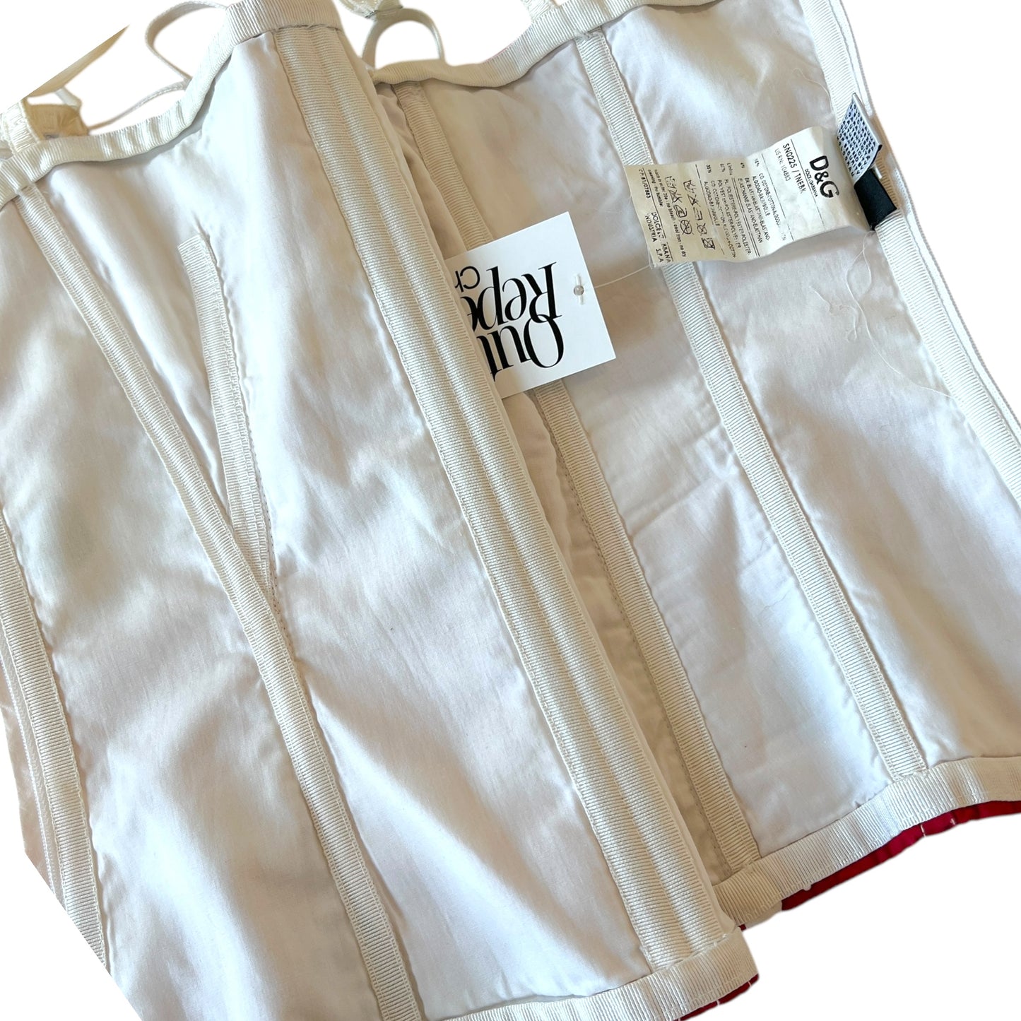 D&G Dolce & Gabbana Red Floral Lace Up Corset Top - Outfit Repeater