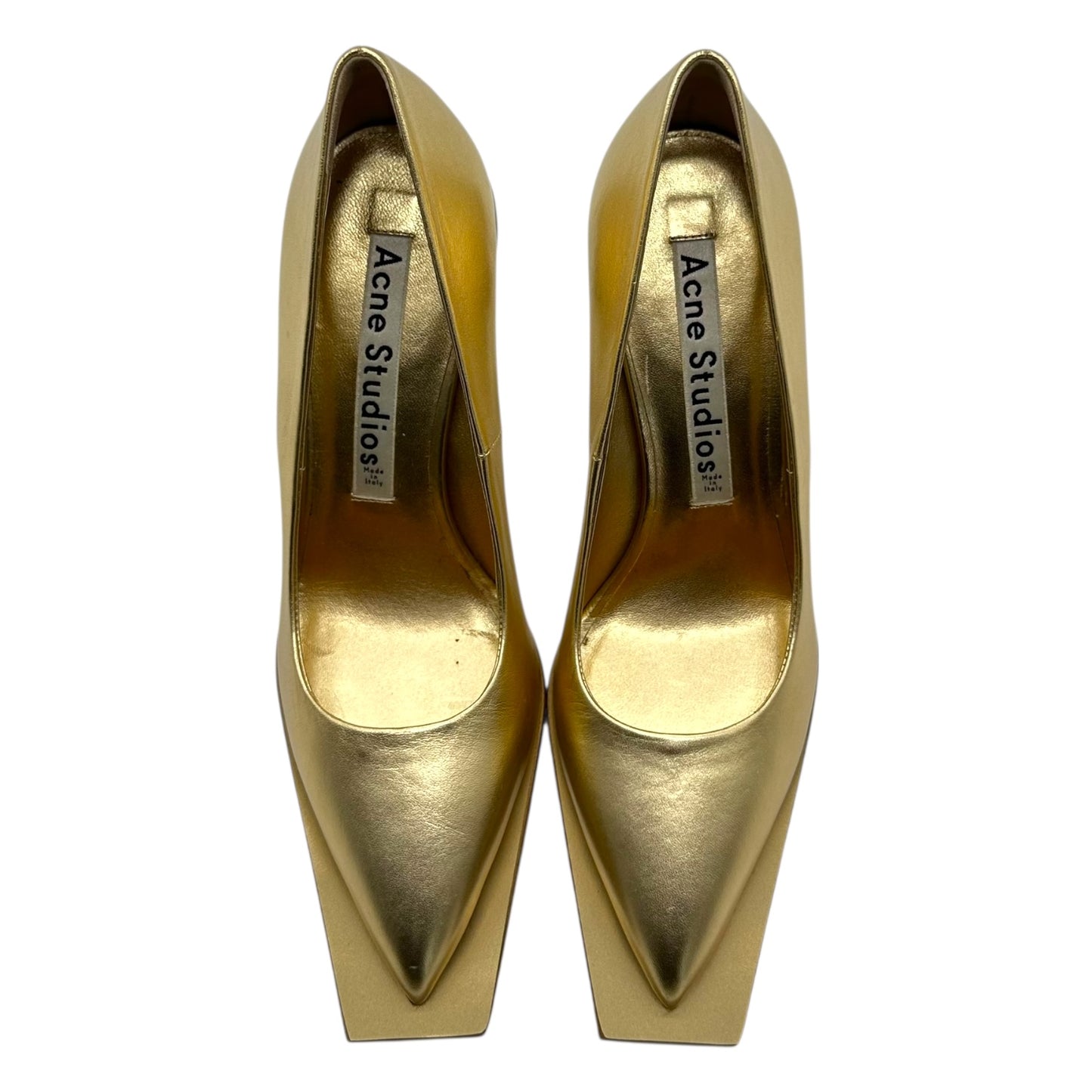 Acne Studios Gold Extended Sole Heels