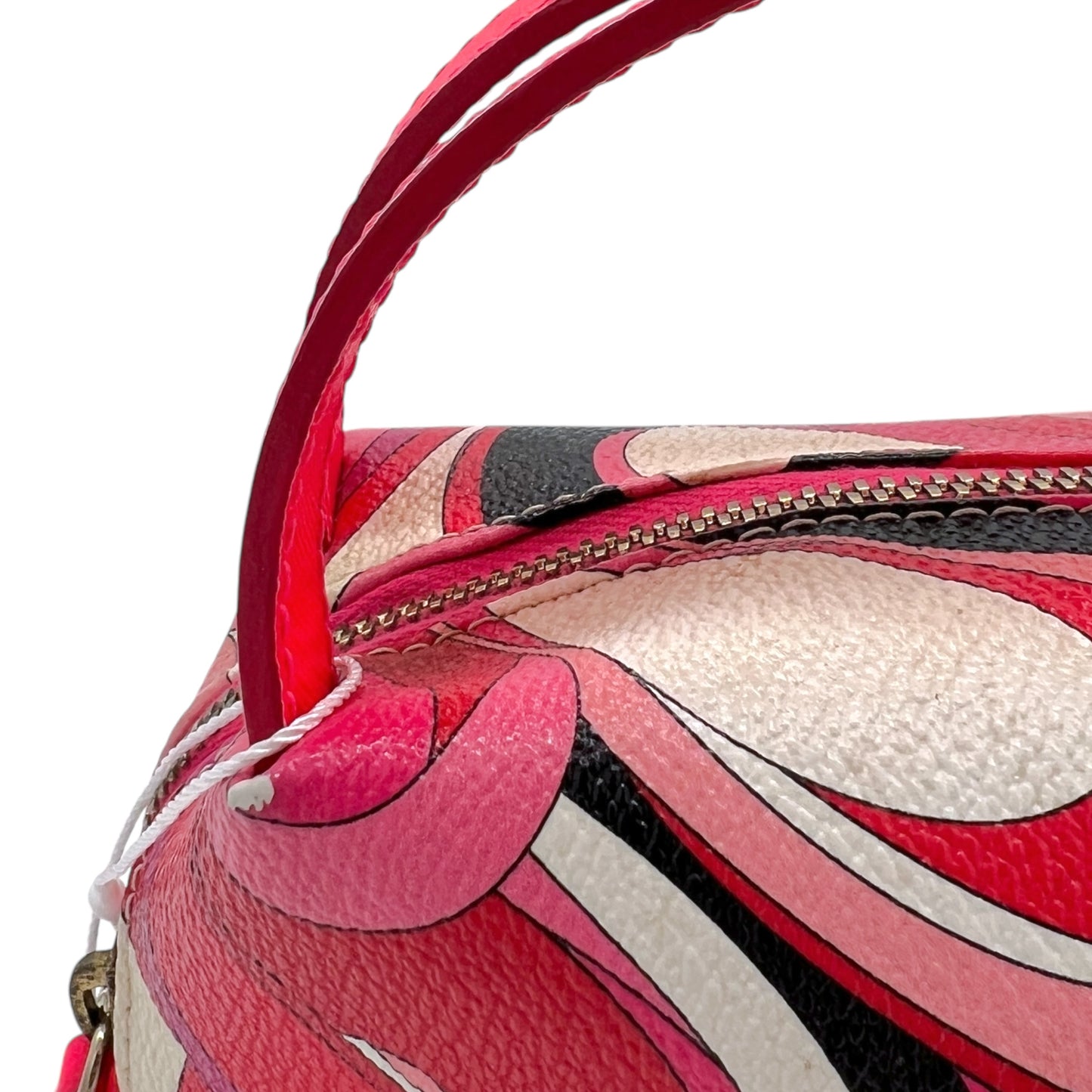 Emilio Pucci Red & Pink Patterned Leather Pochette Bag