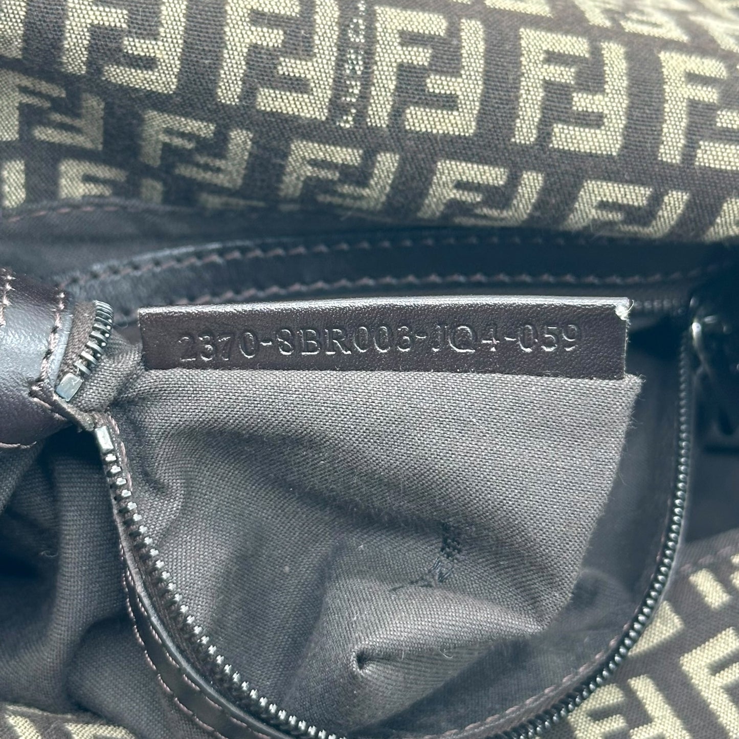 Fendi Brown Zucchino Fold-Over Baguette Bag