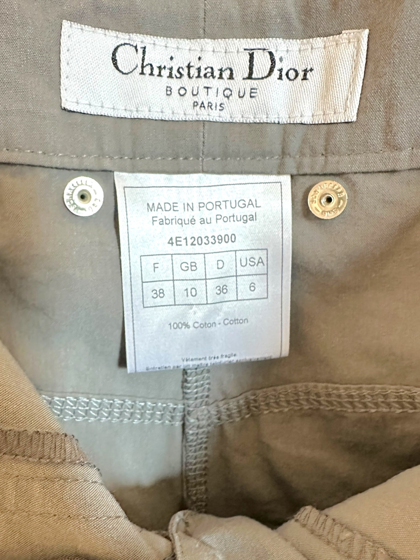 Christian Dior S/S 2004 Gray Lace Up Denim Midi Skirt