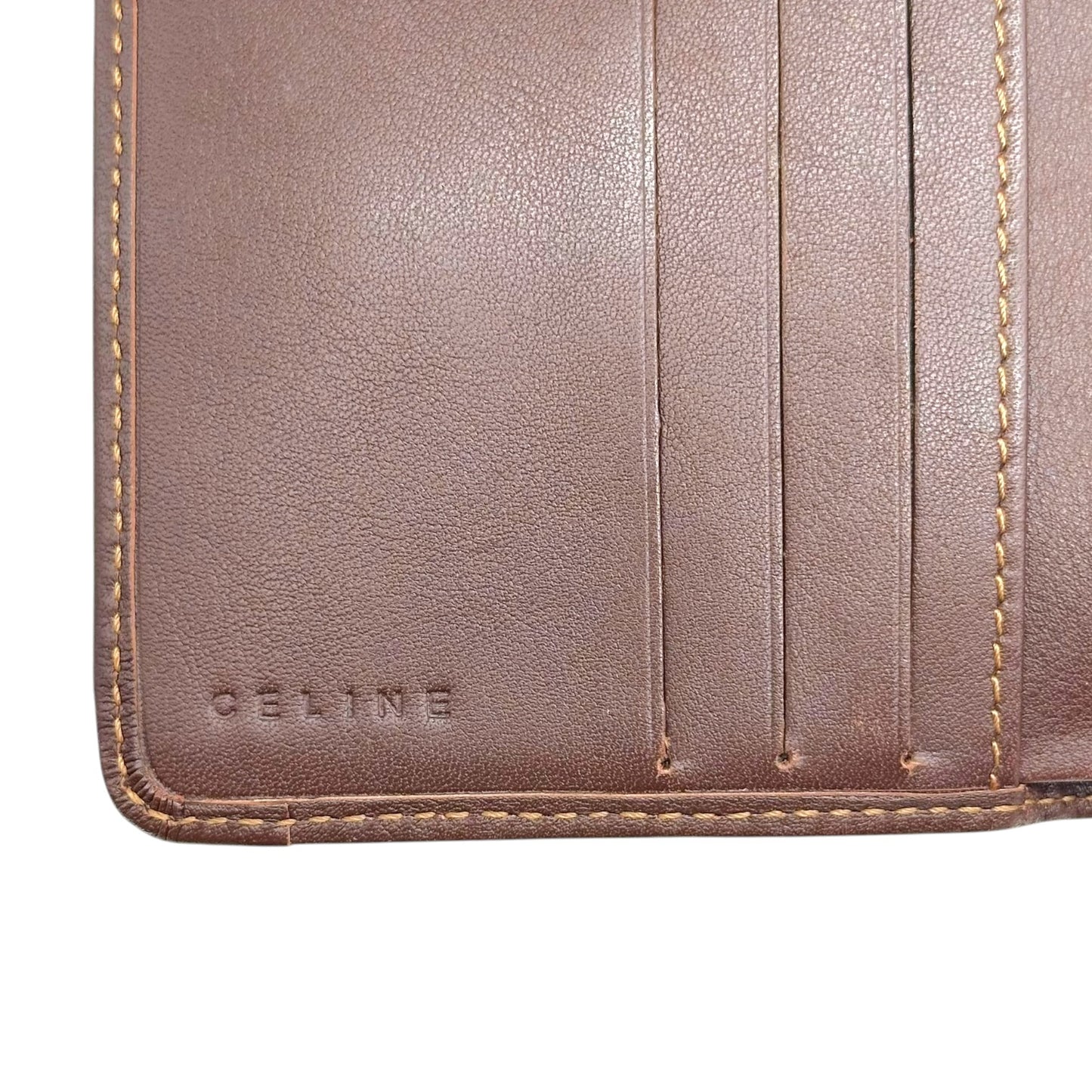 Celine Denim Bi-Fold Wallet Triomphe Monogram Pattern