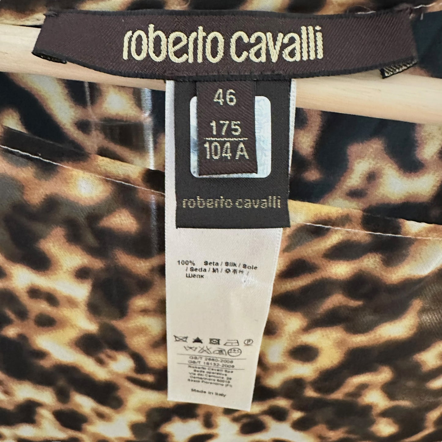 Roberto Cavalli Tortoise Print Sheer Silk Poncho