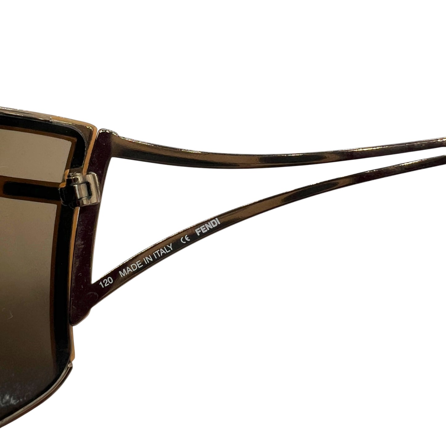 Fendi FS413 Logo Lens Brown Oversized Sunglasses w/ Case