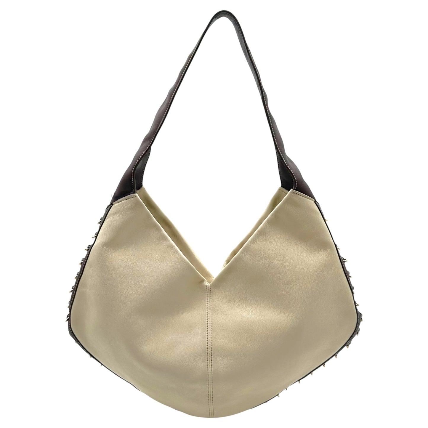Loewe Ivory Leather Pierced Hobo Bag