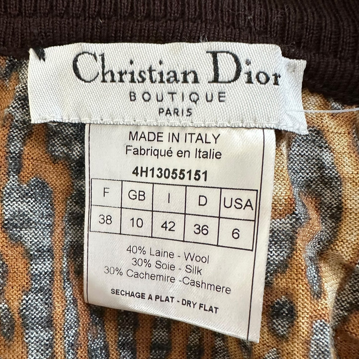 Christian Dior F/W 2004 Leopard Sequin Off the Shoulder Sweater