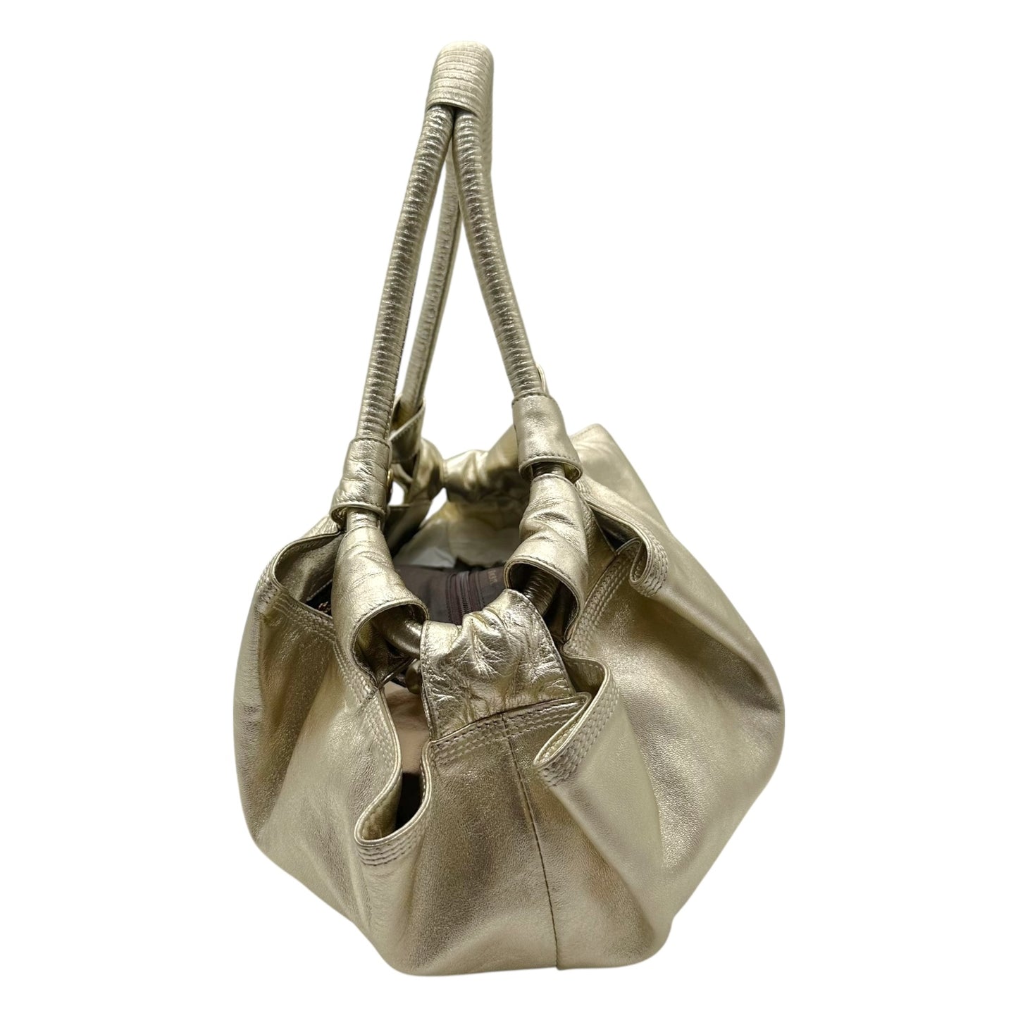 Loewe Champagne Metallic Leather Aire Hobo Bag
