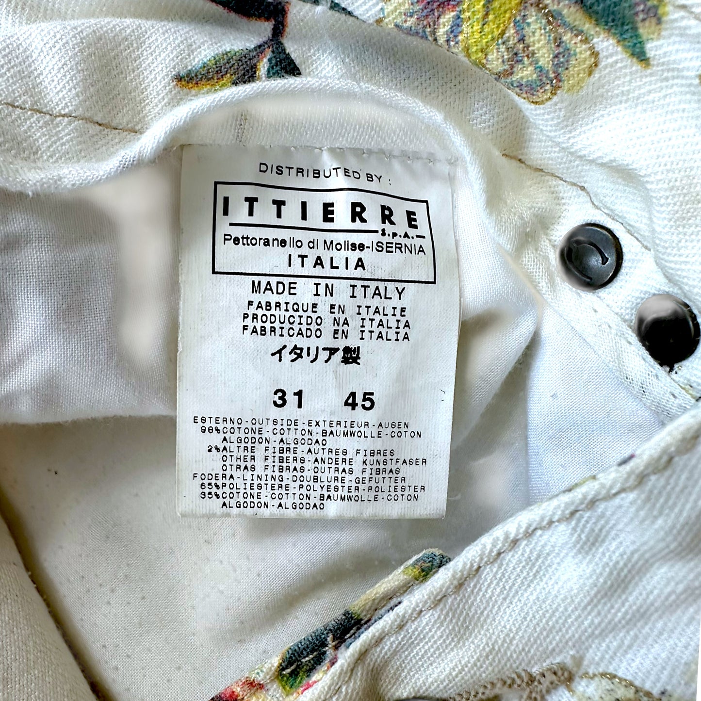 Just Cavalli Roberto Cavalli Ivory Floral Printed Jeans