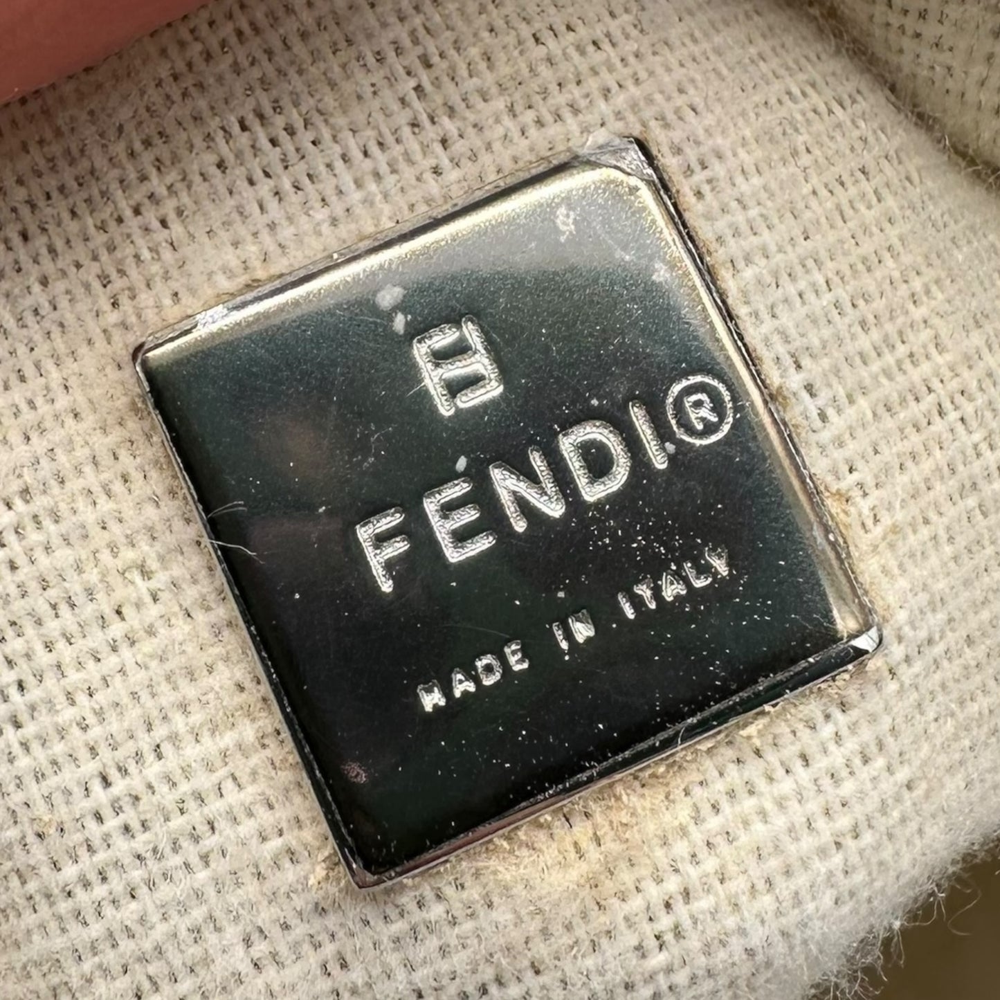 Fendi Brown Corduroy Pochette Bag