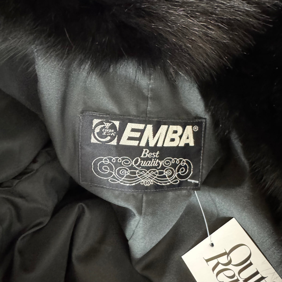 Emba Black Faux Fur Coat 1990s Vintage