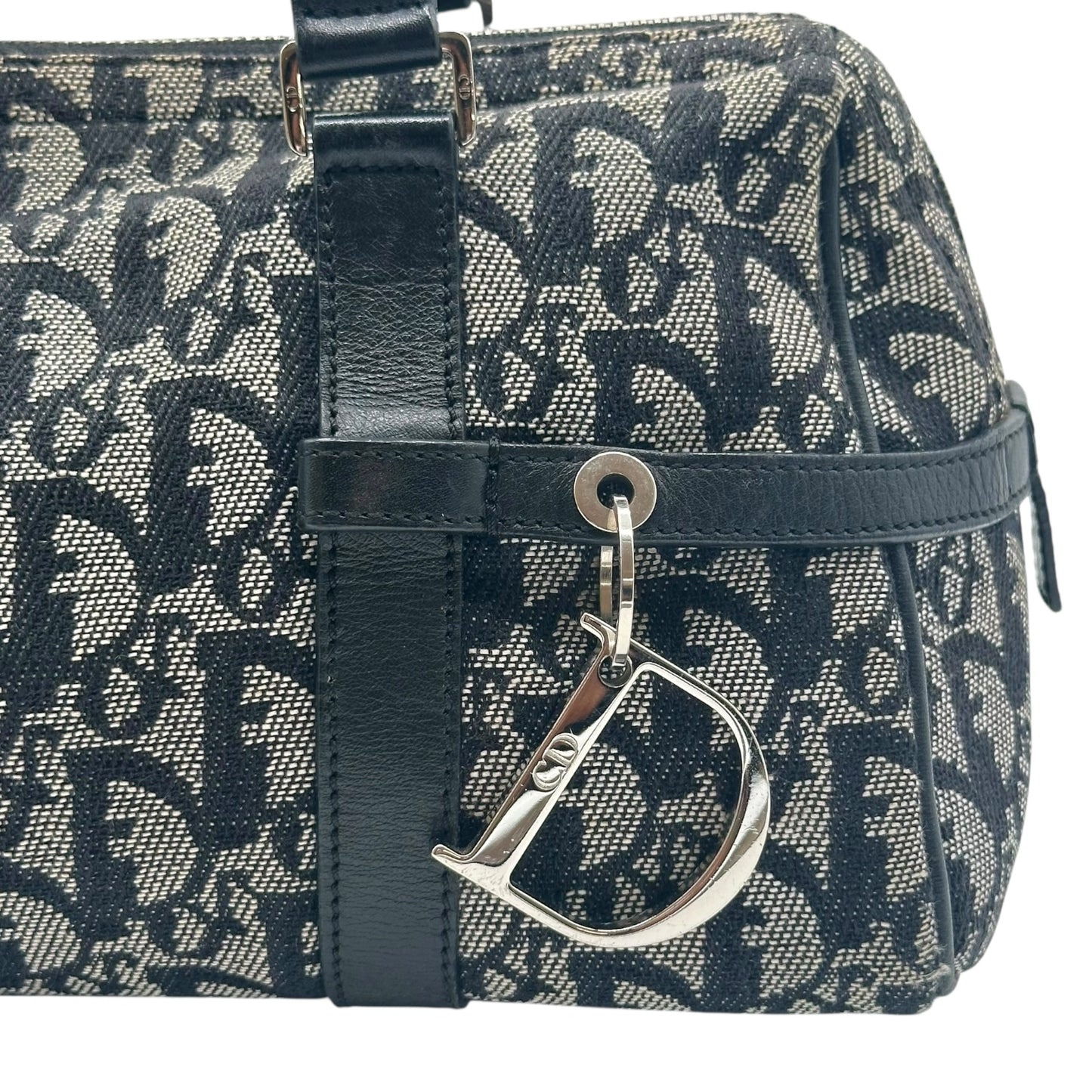 Christian Dior Black Trotter Monogram Small Logo Charm Bag