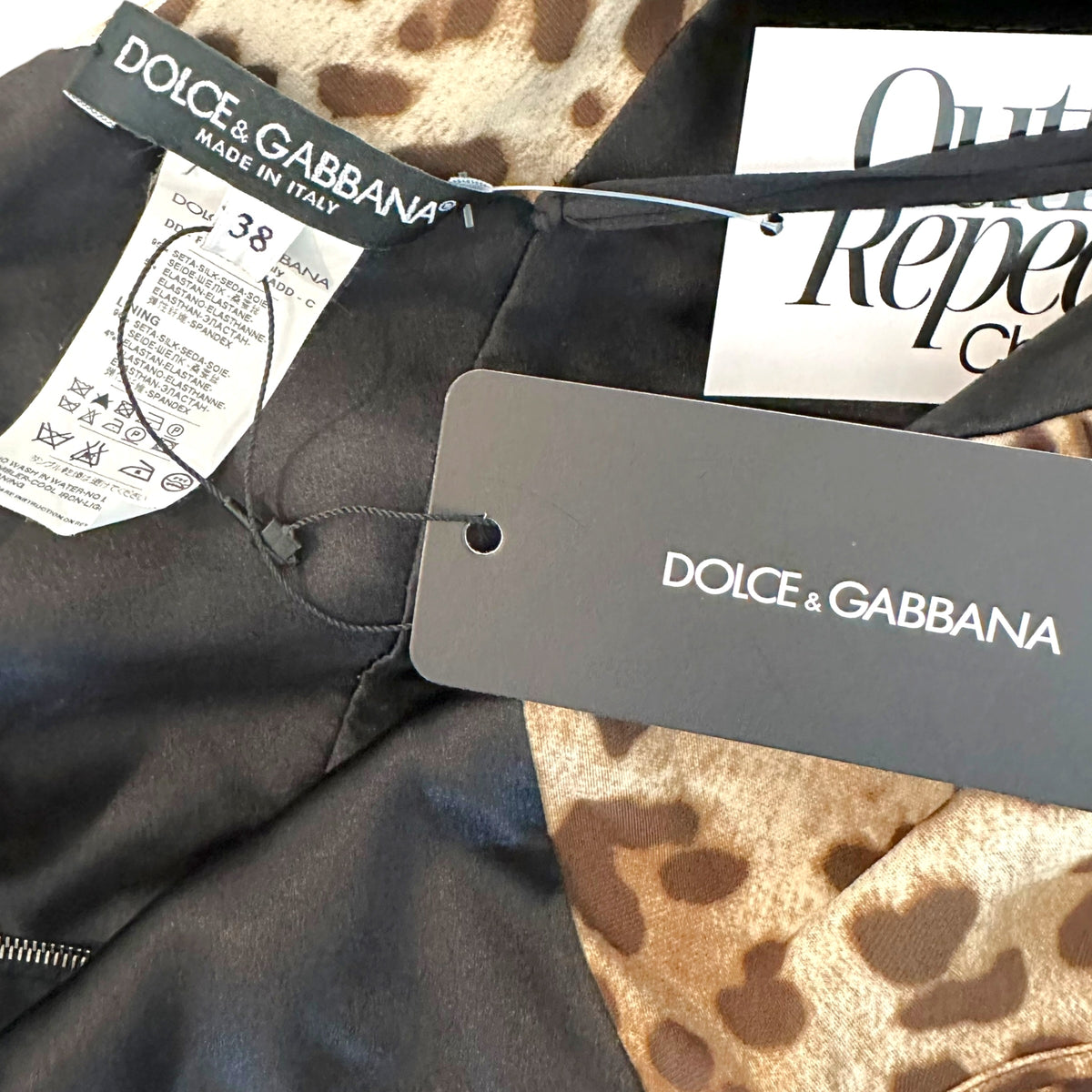 Dolce & Gabbana Leopard Print Silk Halter Midi Dress NEW