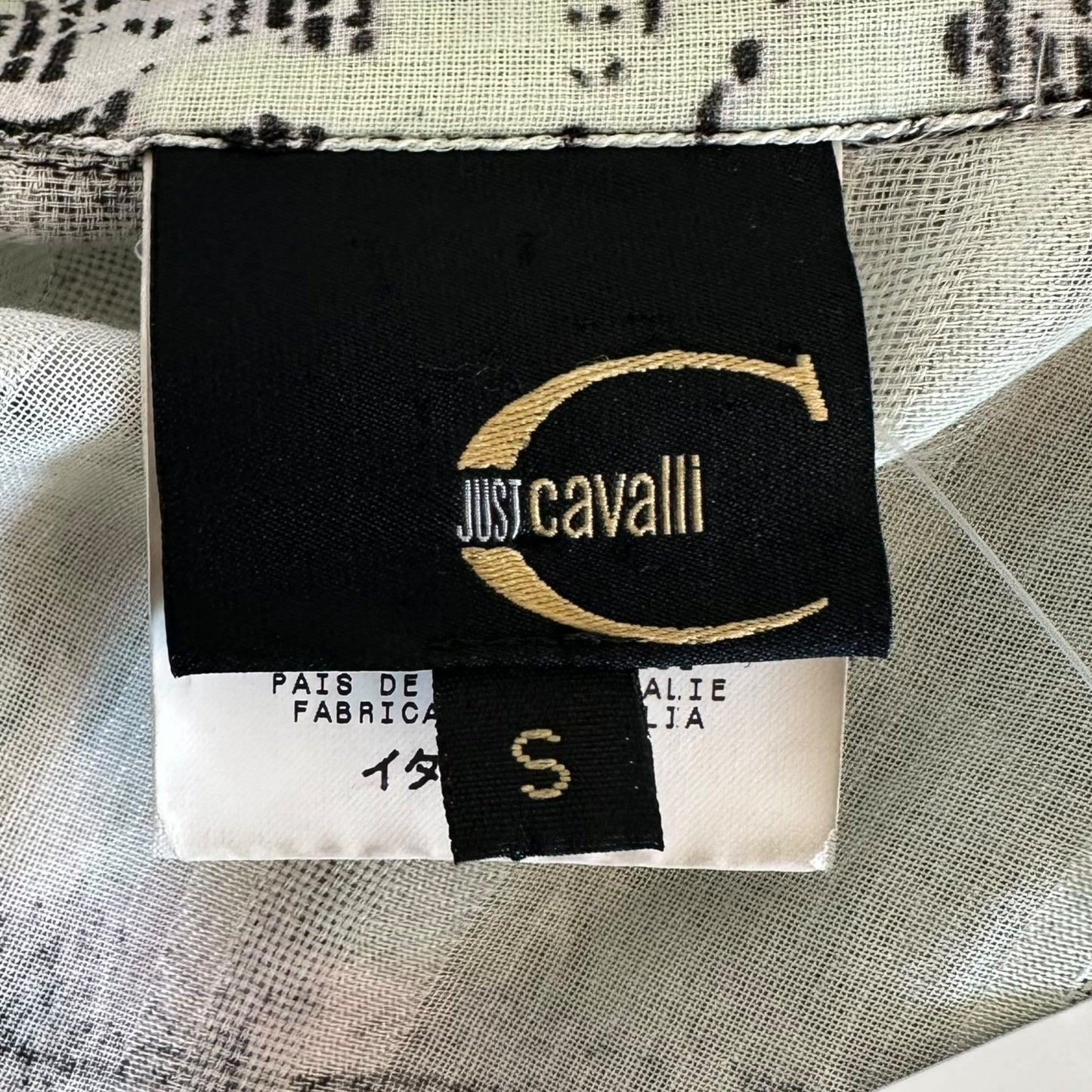 Just Cavalli Roberto Cavalli Grafitti Print Button Up Blouse