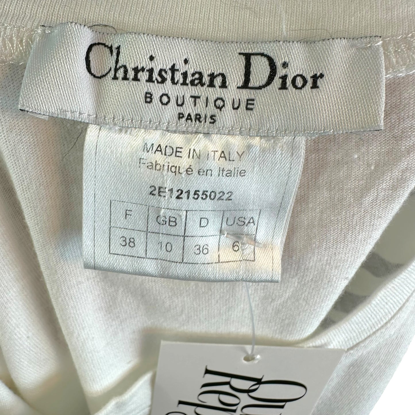 Christian Dior S/S 2002 Black & White Old English Logo T-Shirt