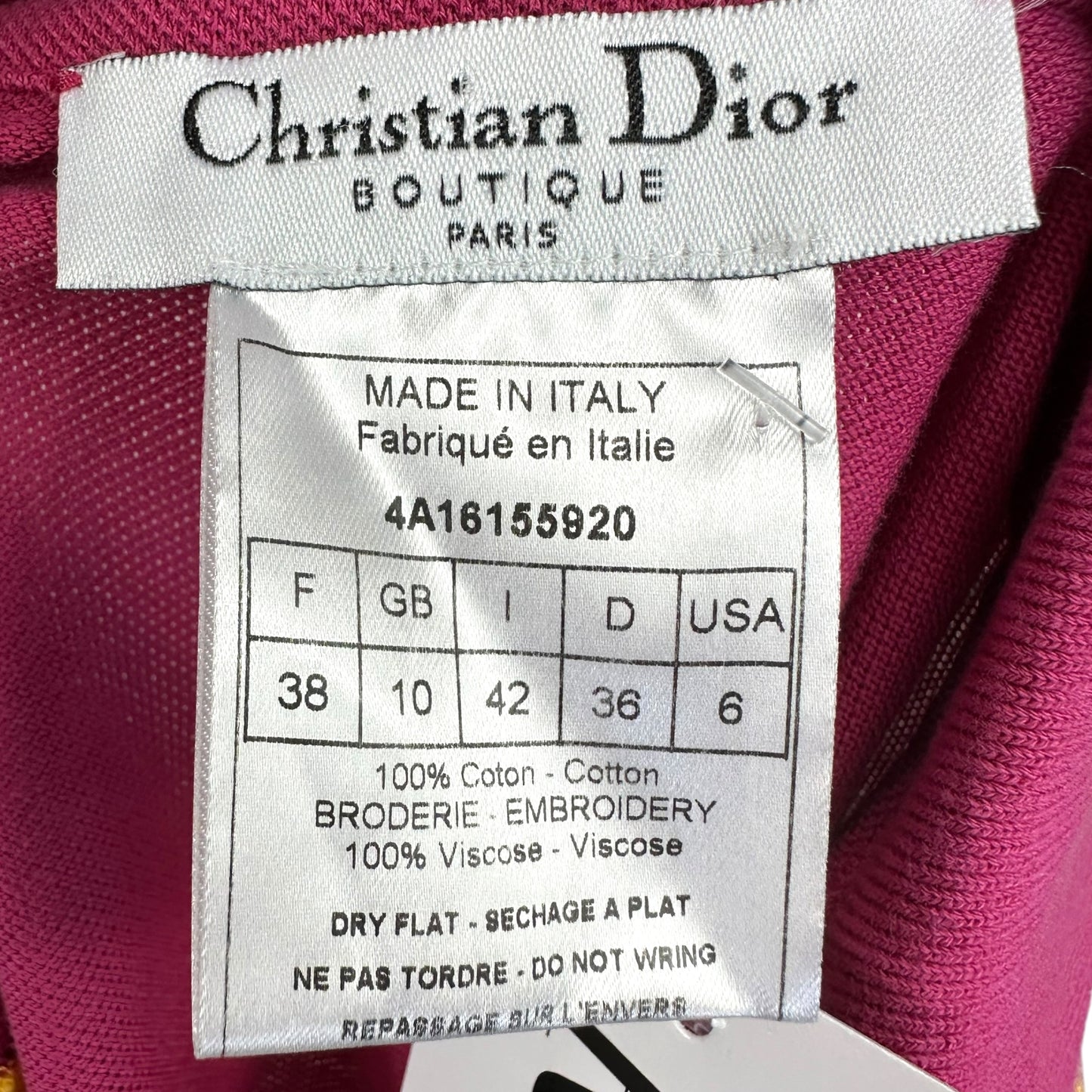 Christian Dior F/W 2004 Hot Pink & Yellow Sleeveless Logo Polo