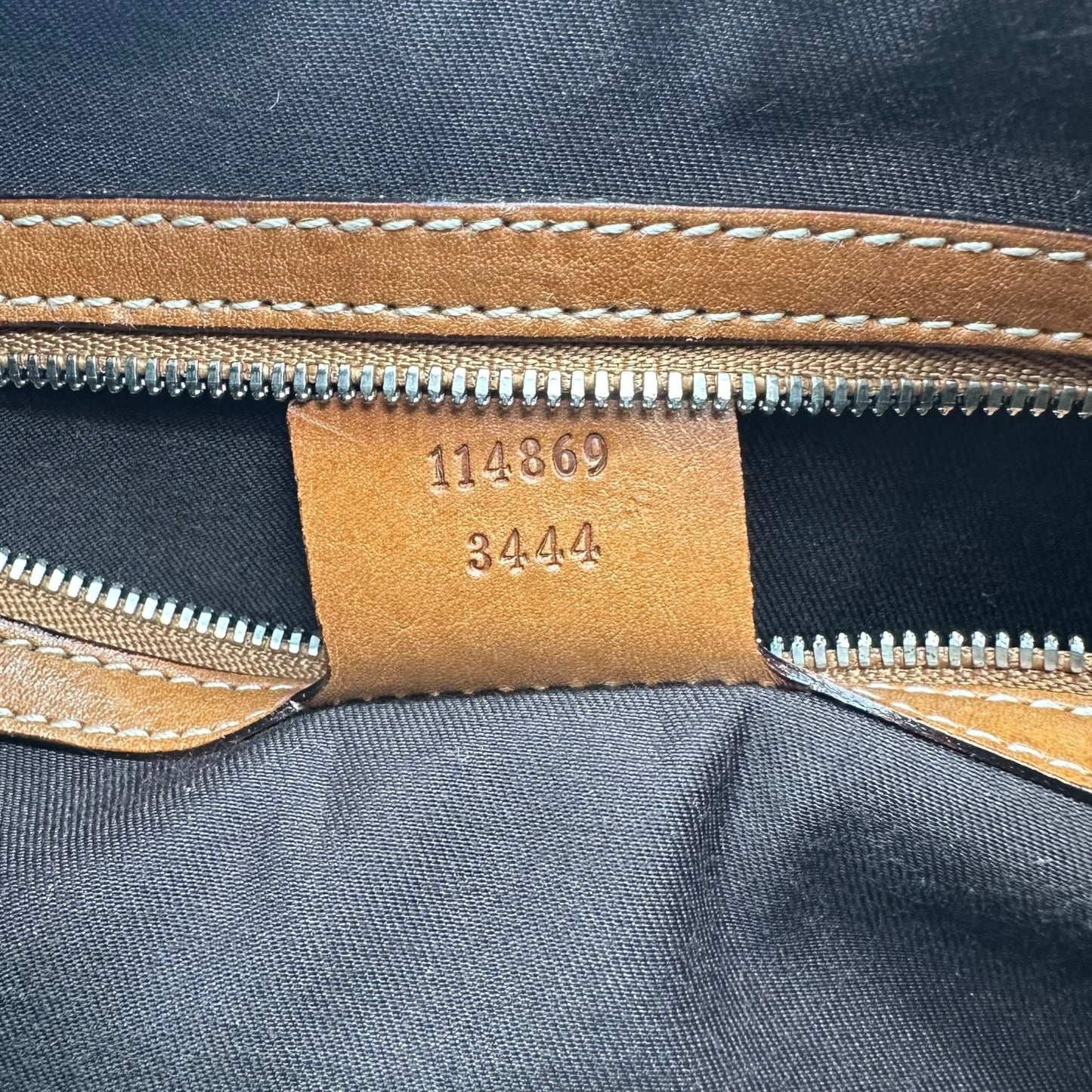 Gucci by Tom Ford Tan & Blue 'Thong' Bag